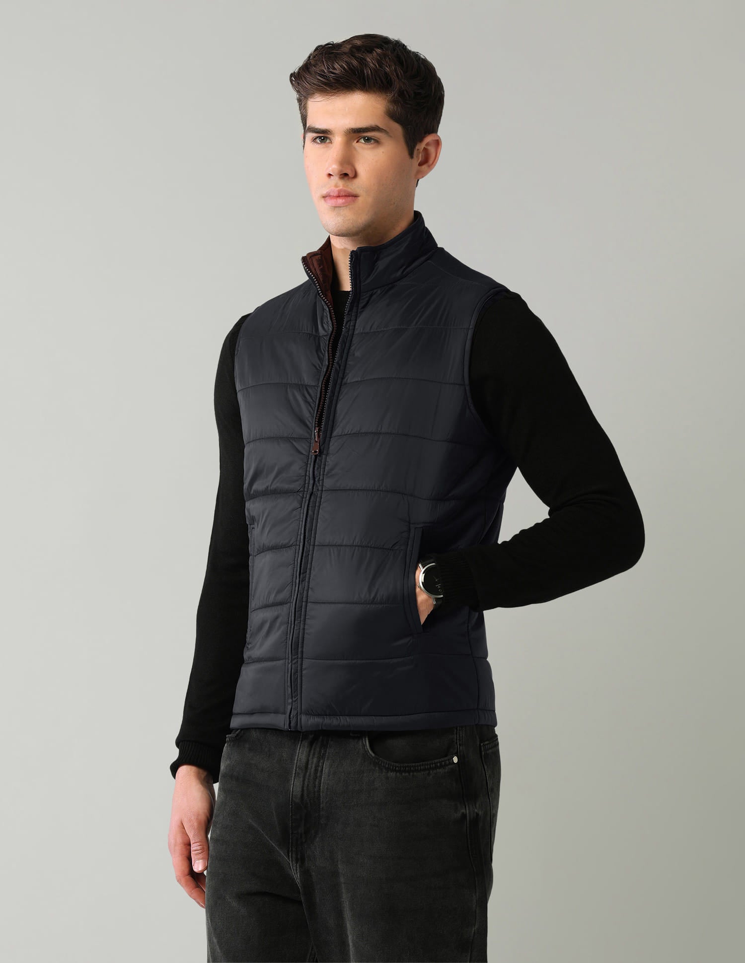 Solid Regular Fit Puffer Jacket