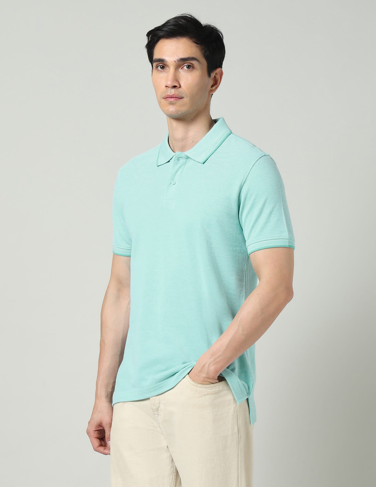 Regular Solid Slim Fit Polo Shirt
