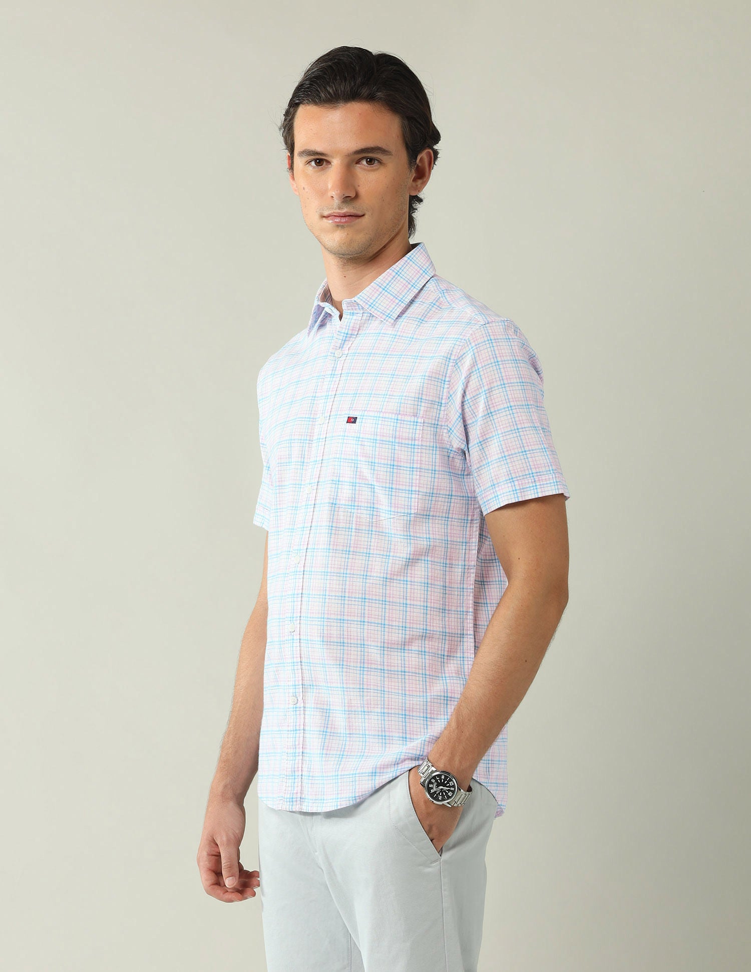 City Chronicles Modern Slim Fit Tartan Checked Shirt