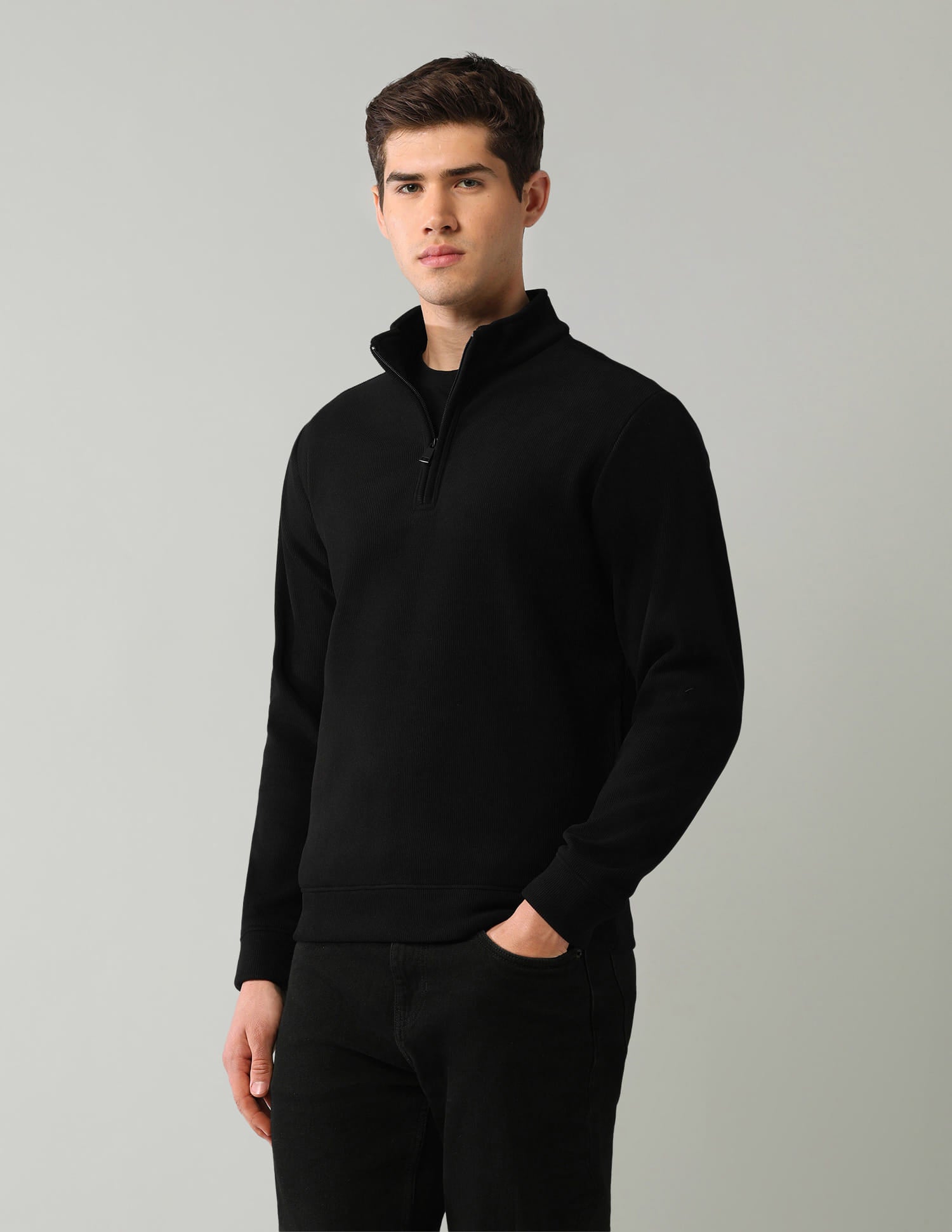 Textured Regular Fit Sweatshirt