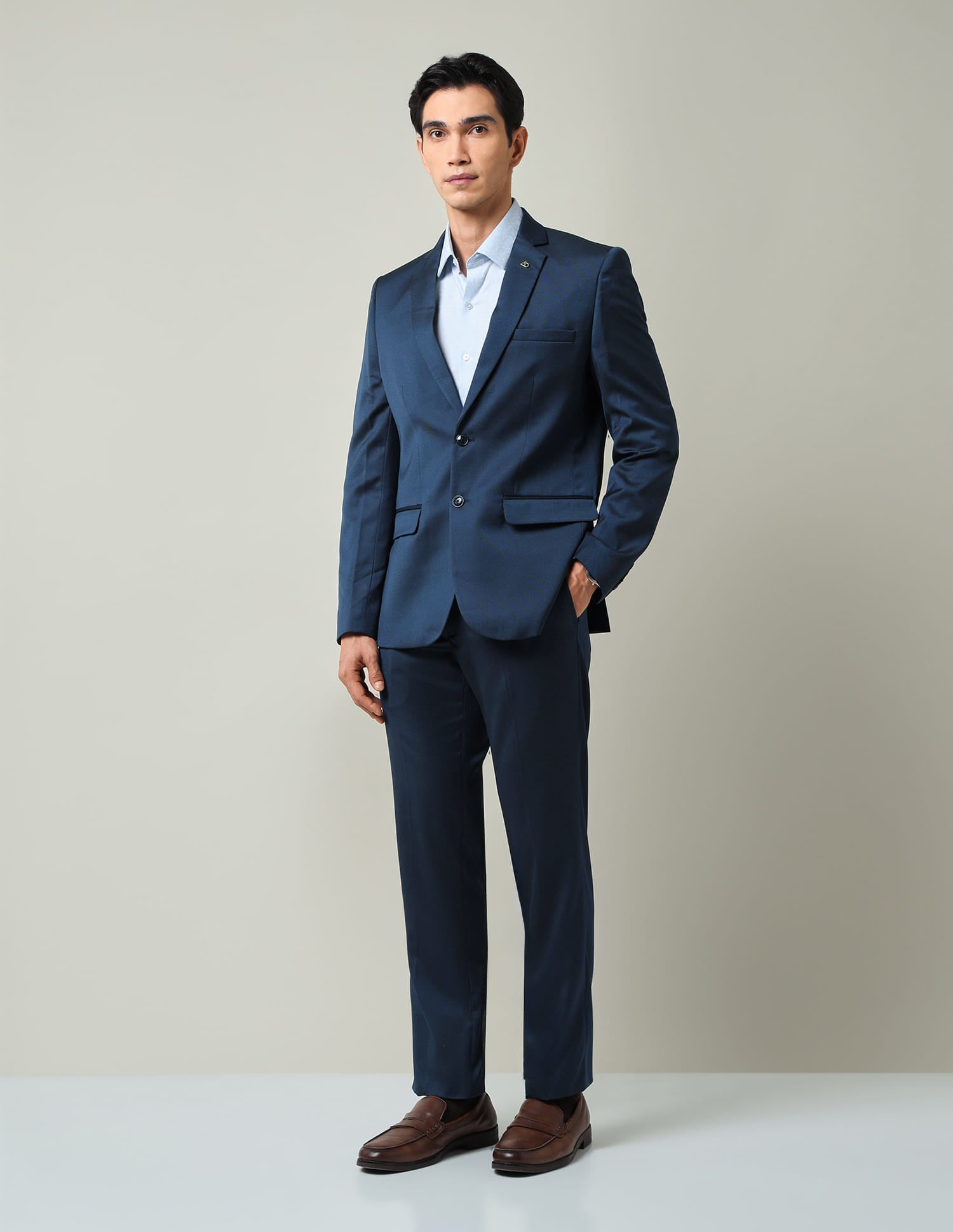 Boardroom Essential Solid Regular Fit Dobby Weave Suit