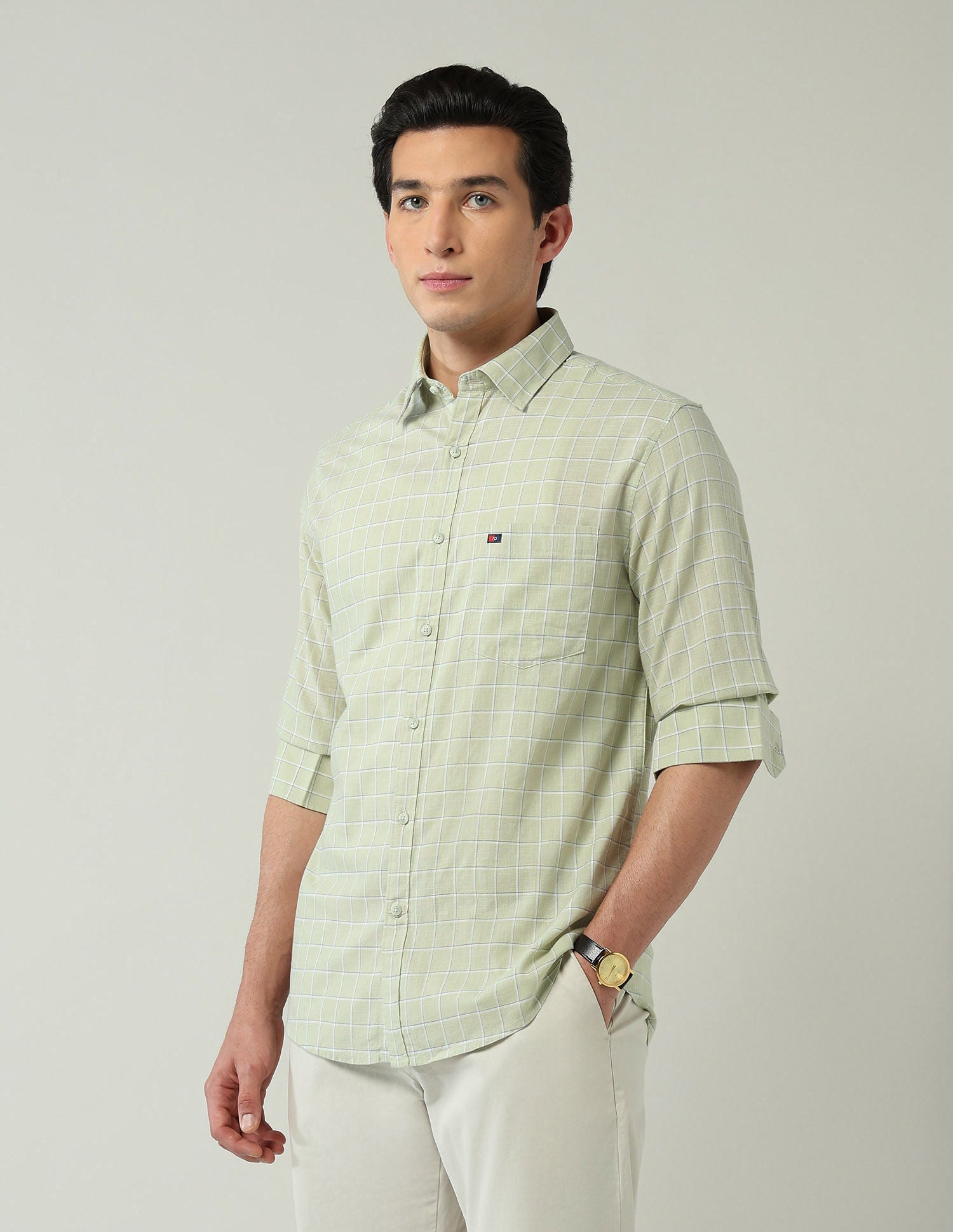 City Chronicles Modern Slim Fit Tartan Checked Shirt
