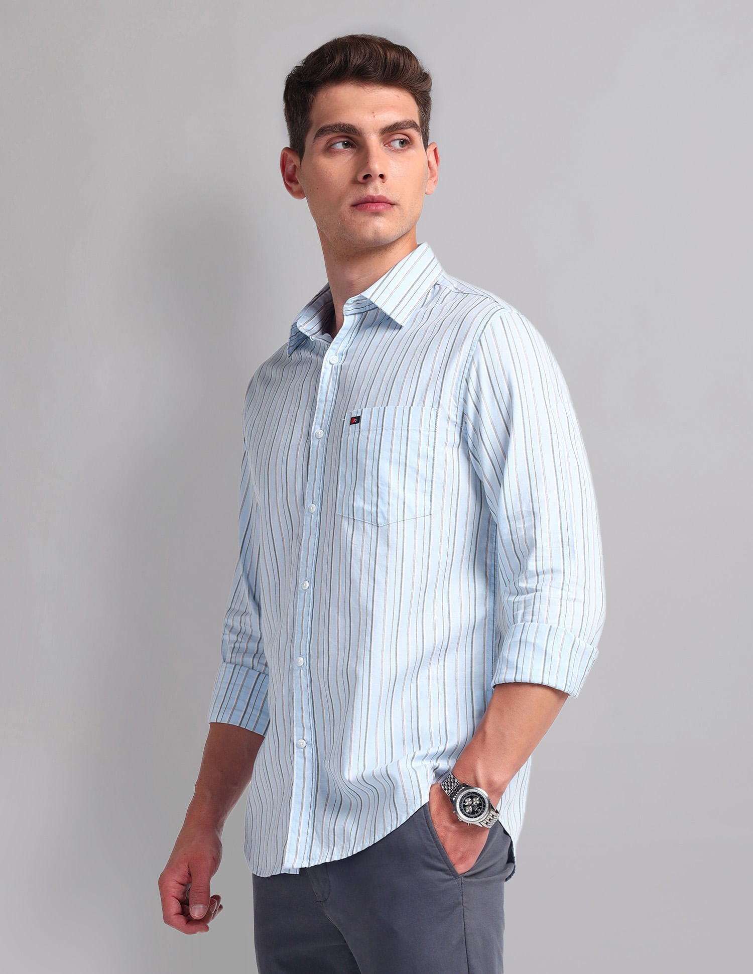 Urban Adventure Vertical Striped Cotton Shirt