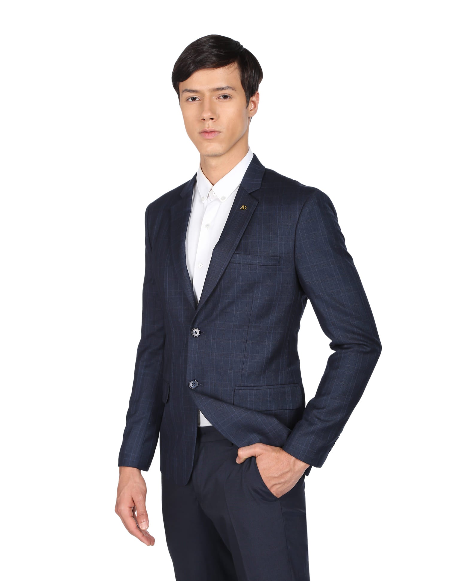 Patterned Weave Plaid Check Formal Blazer
