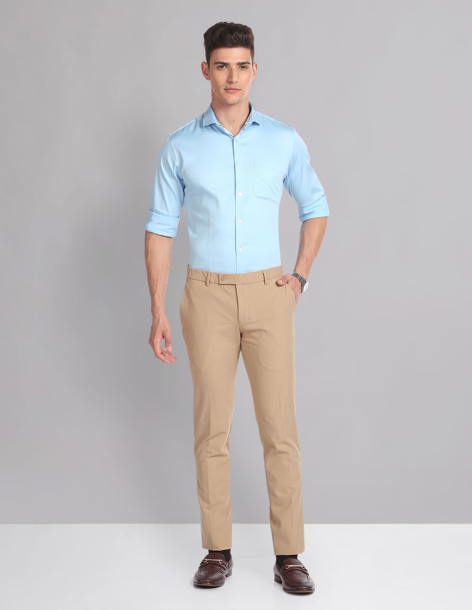 Must-Have Solid Smart Flex Formal Trousers