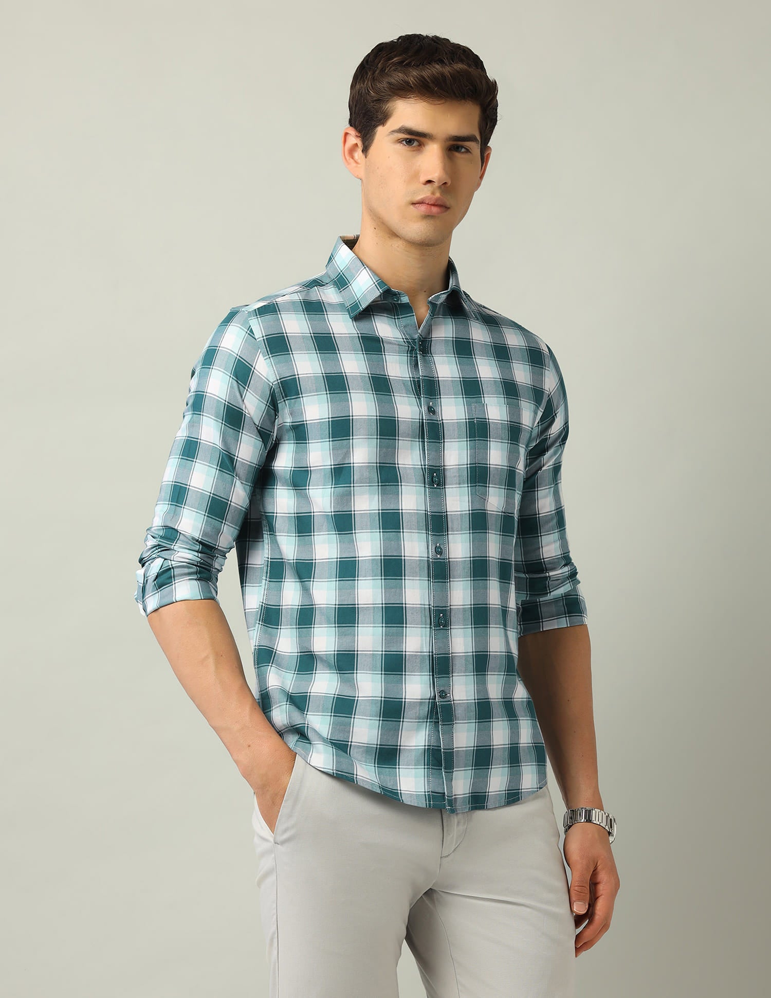 Tartan Checked Modern Slim Fit Shirt