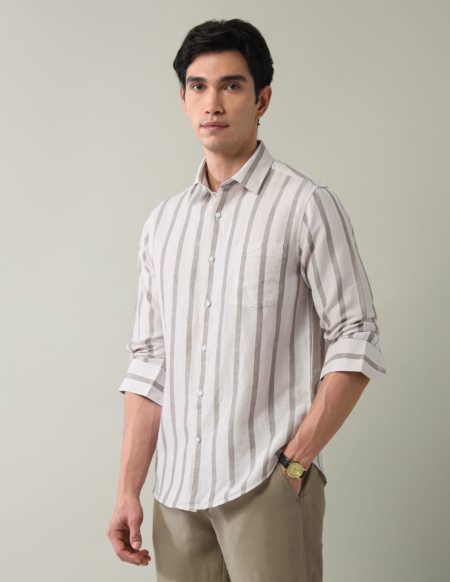 Vertical Striped Slim Fit Shirt