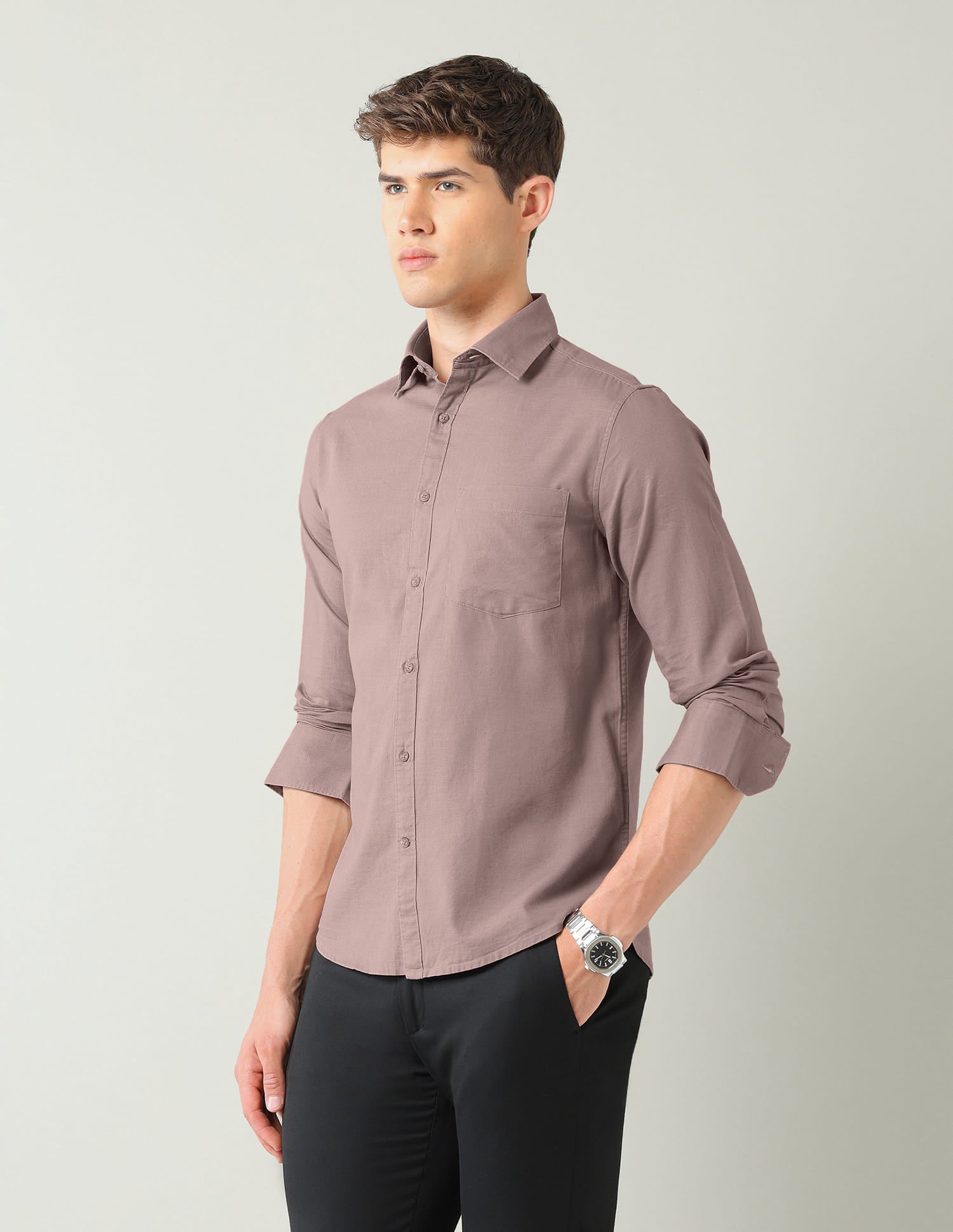 Solid Slim Fit Shirt
