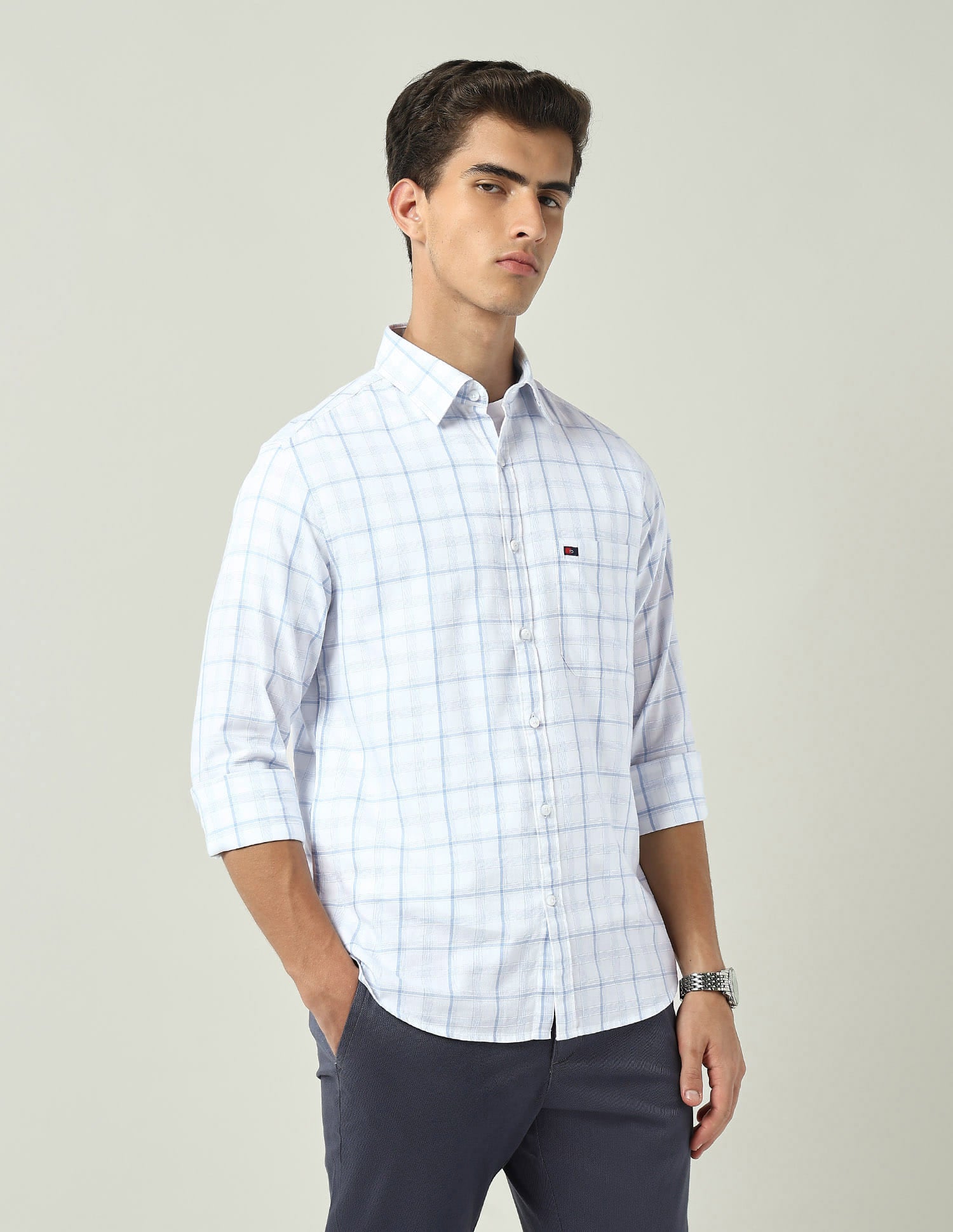 City Chronicles Modern Slim Fit Tartan Checked Shirt