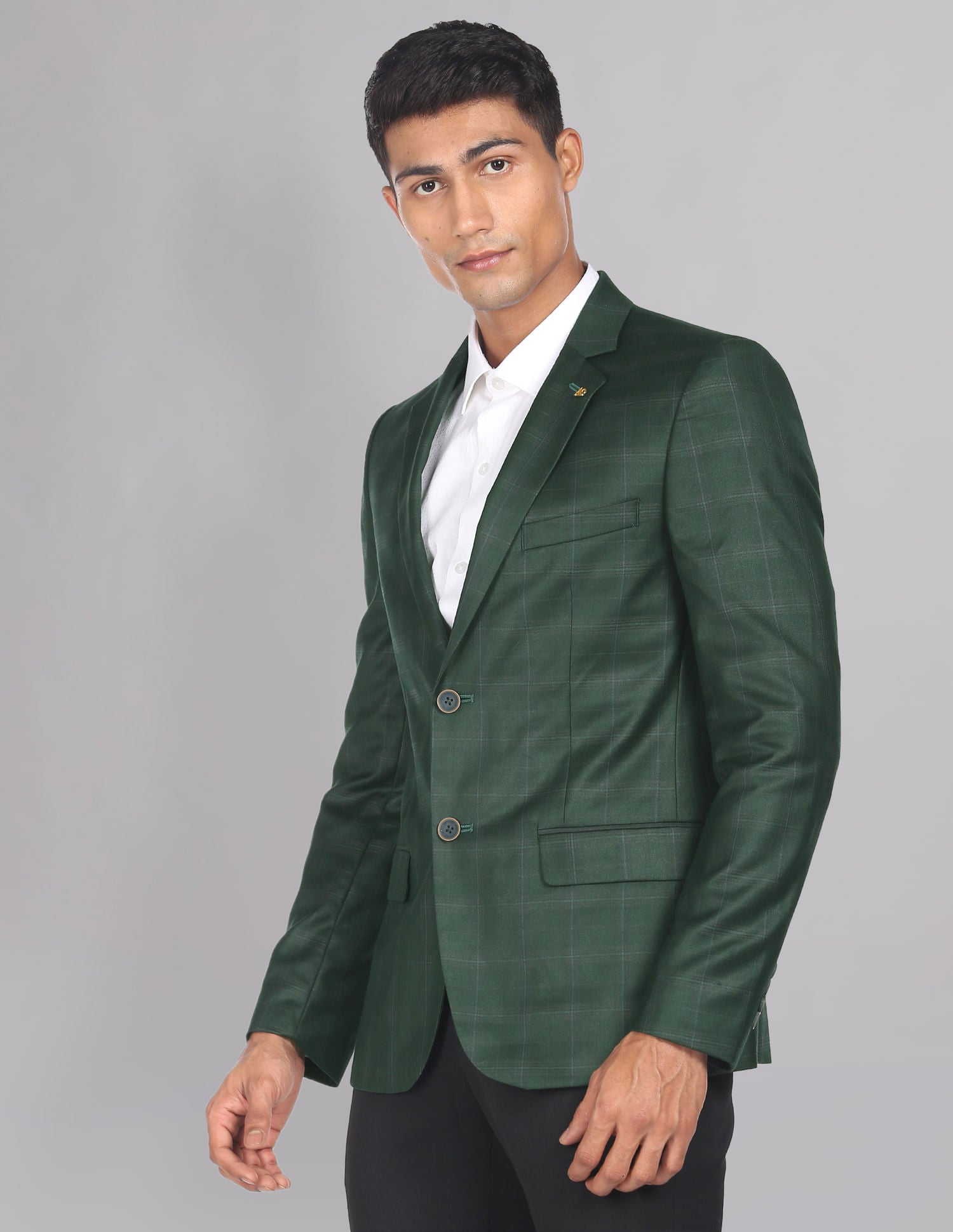 Tartan Check Twill Blazer