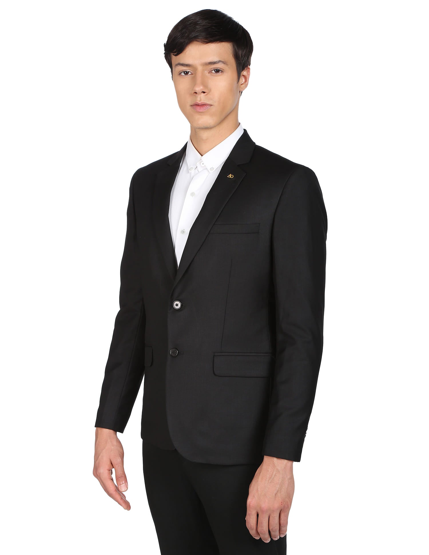 Twill Weave Solid Formal Blazer