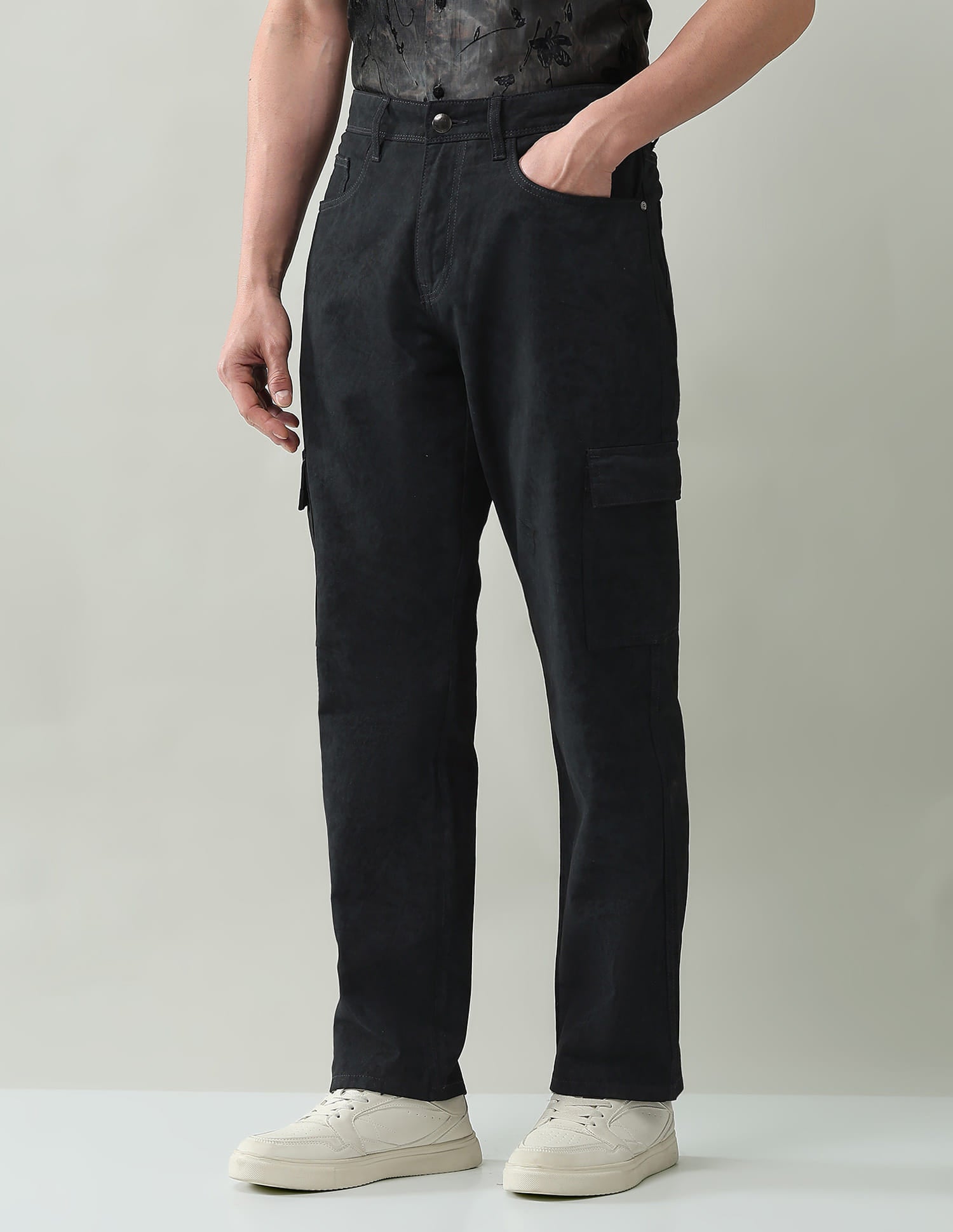 Textured Comfort Fit Cargos