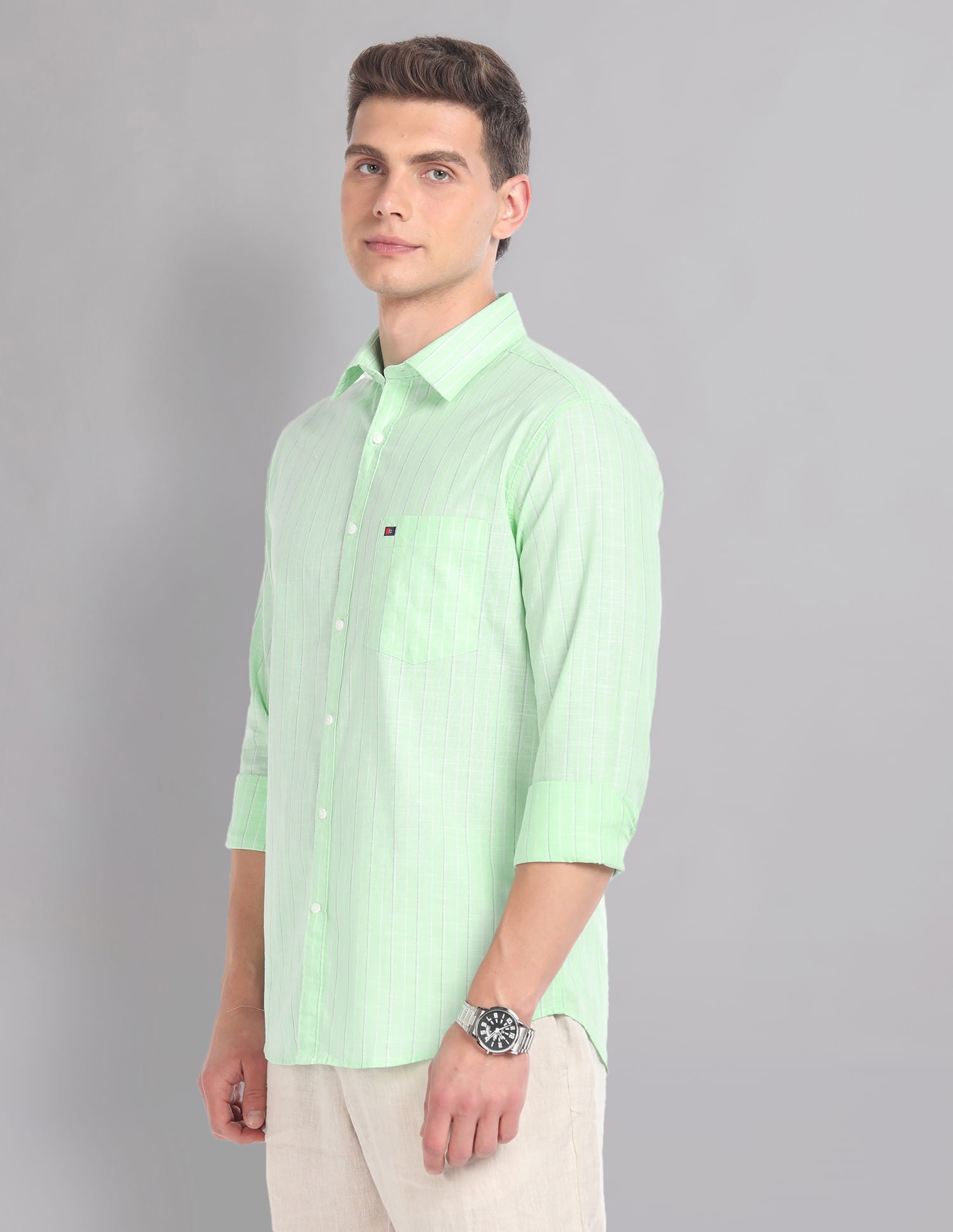 Regular & Vertical Stripe Pure Cotton Summer Shirt