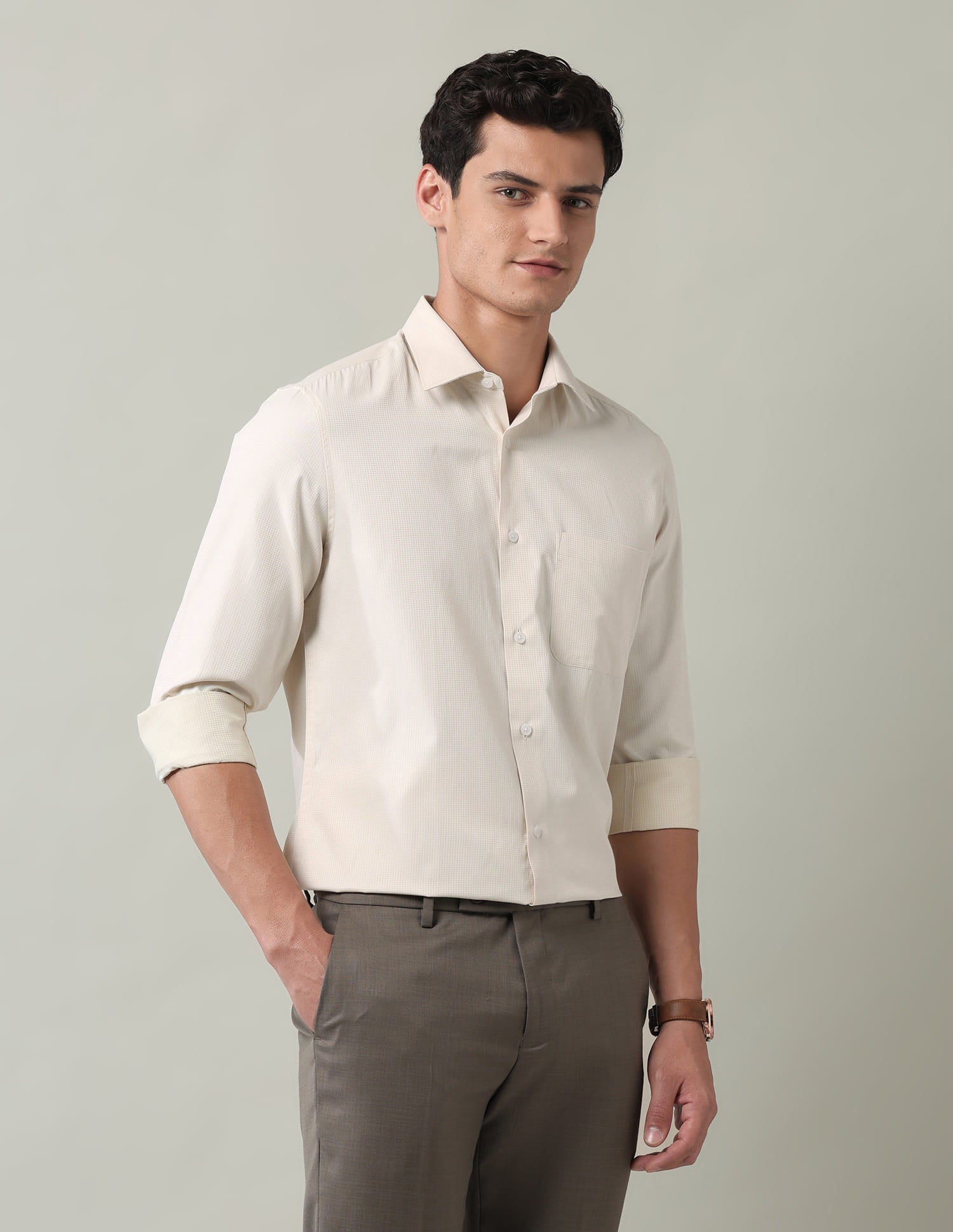 Solid Slim Fit Twill Shirt