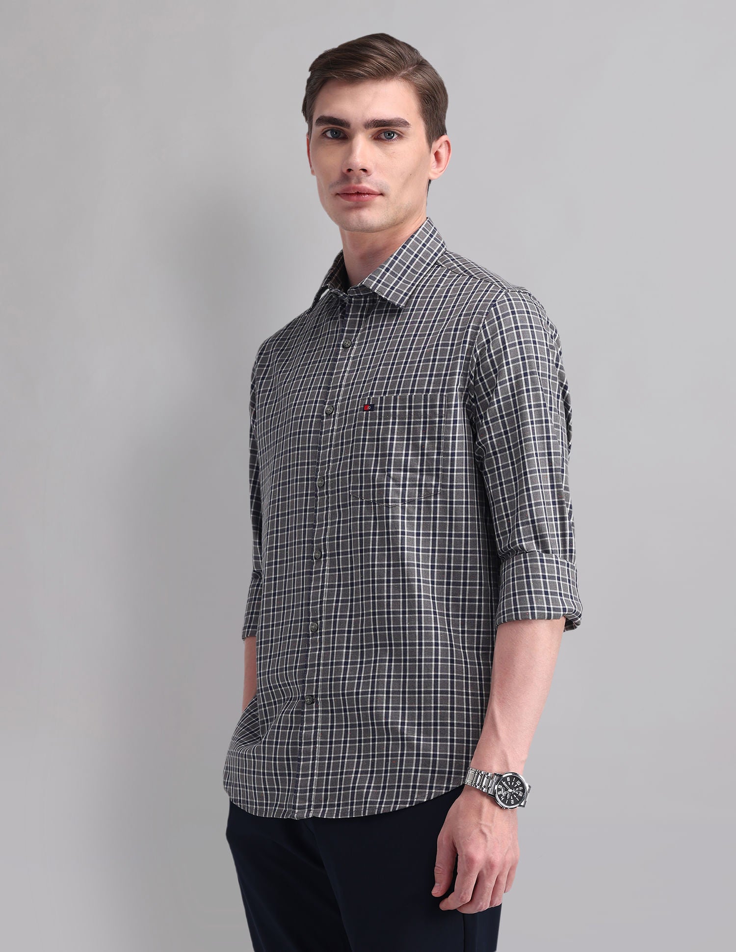 Corporate Sharp Modern Slim Fit Checked Shirt