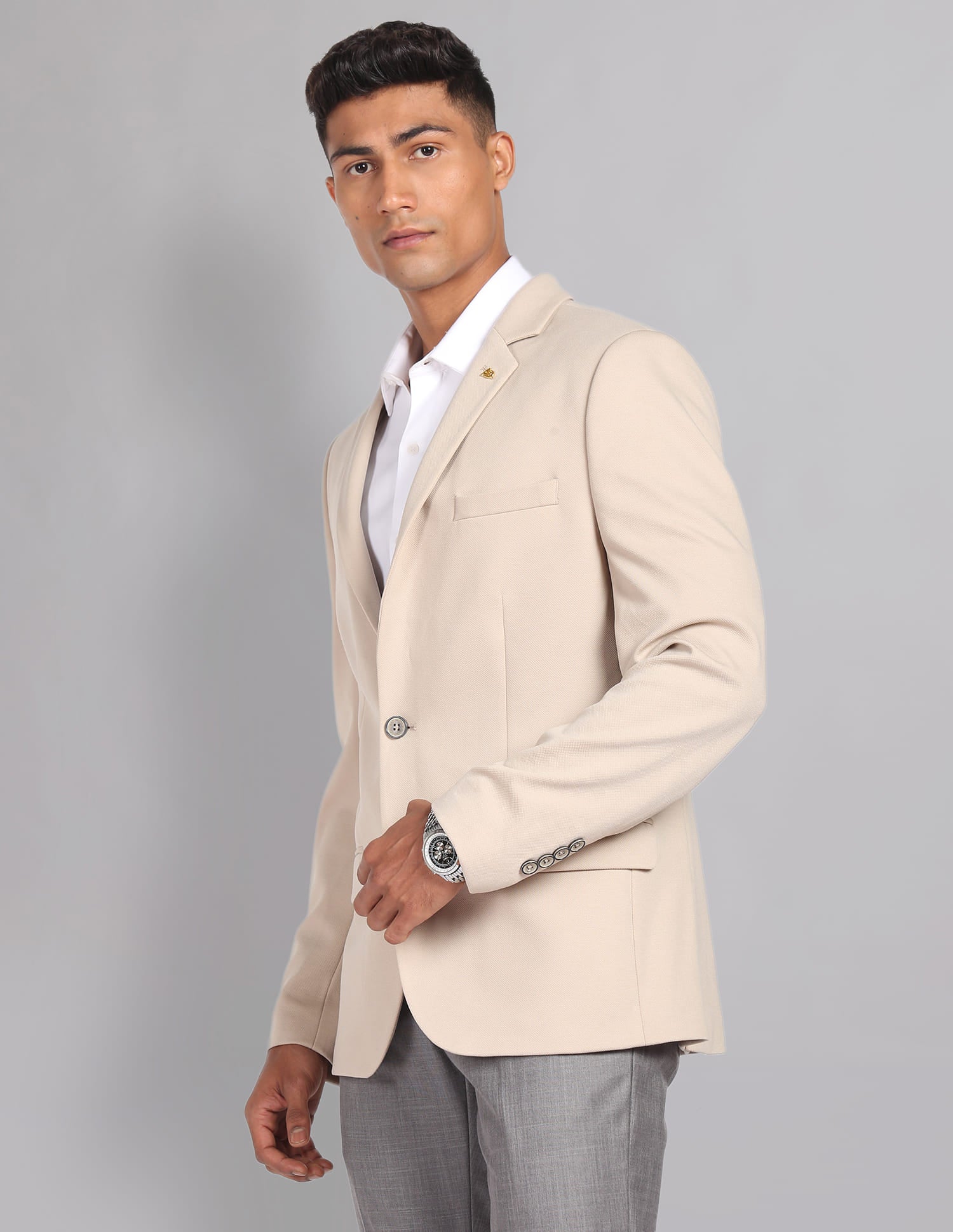 Slim Fit Knit Blazer