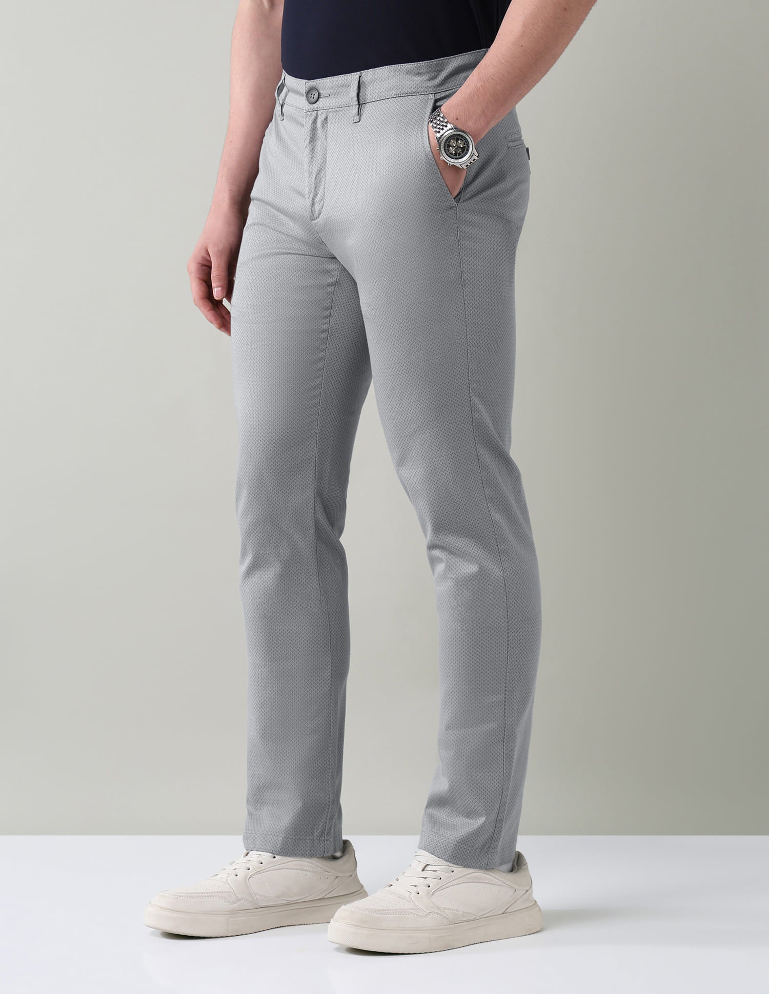 Geometric Printed Slim Fit Trousers