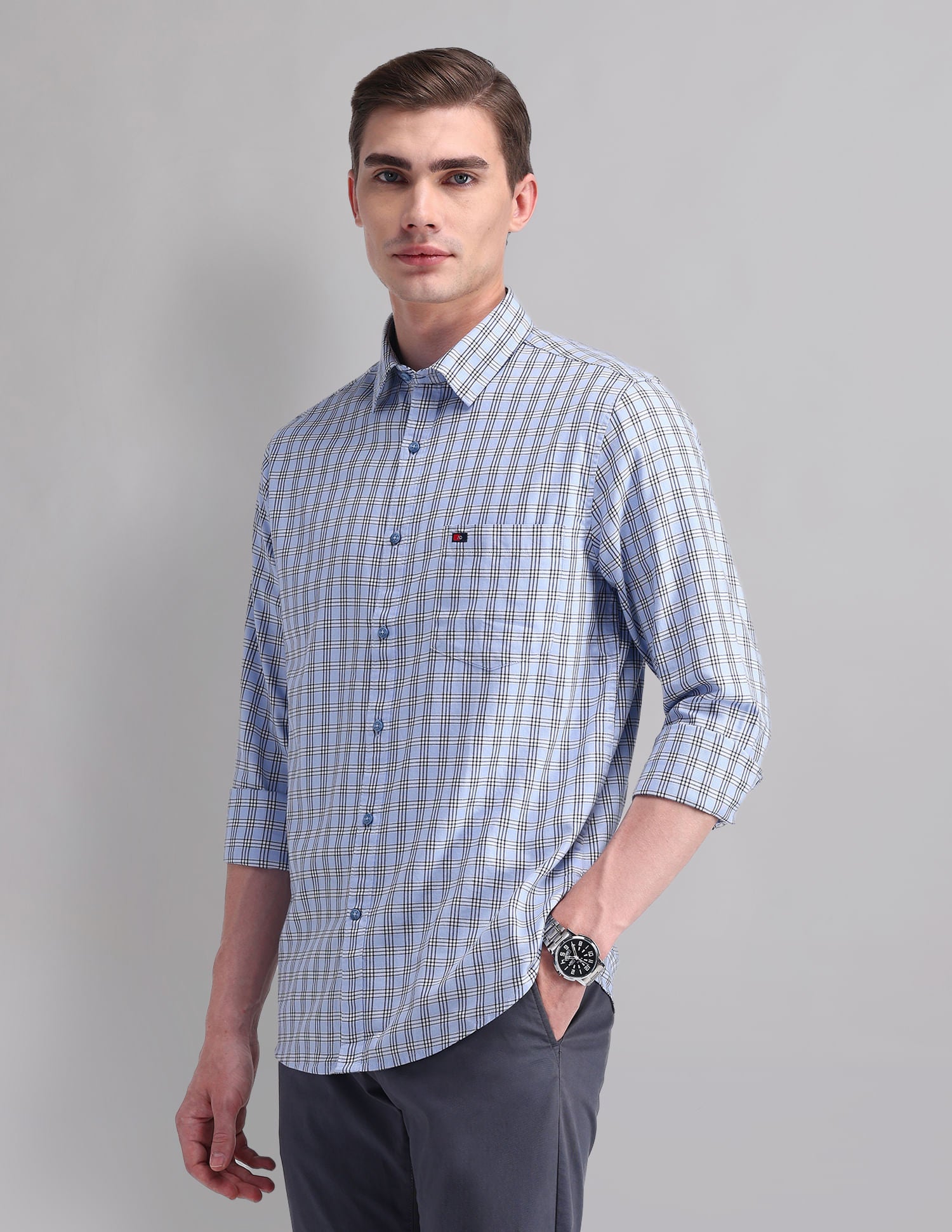 Modern Slim Fit Checked Shirt