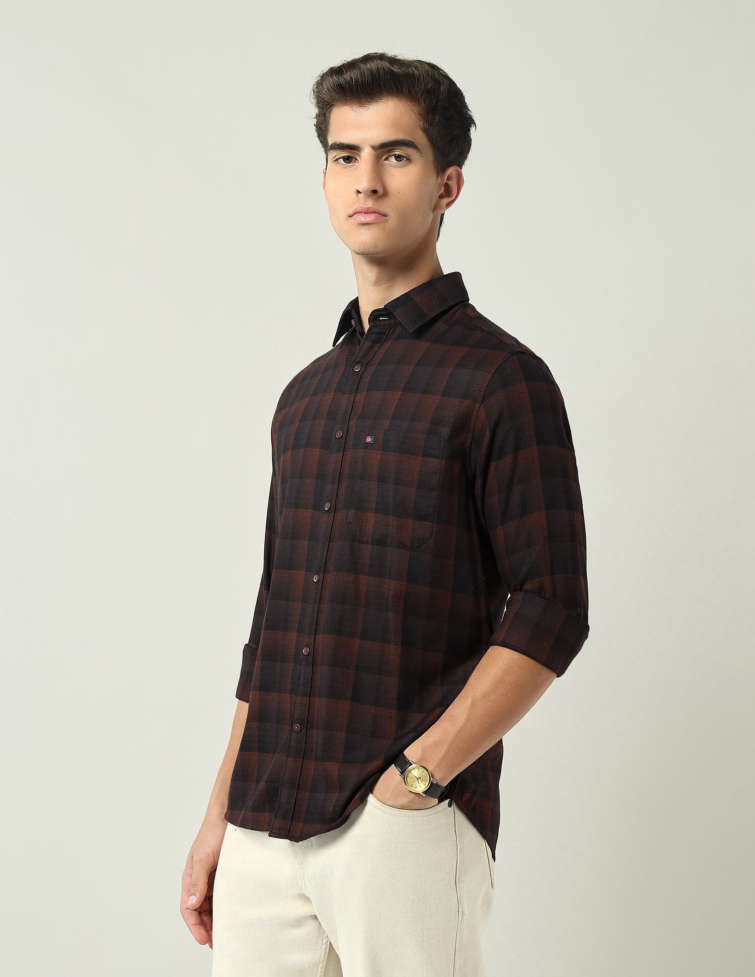 Tartan Checked Twill Comfort Fit Shirt