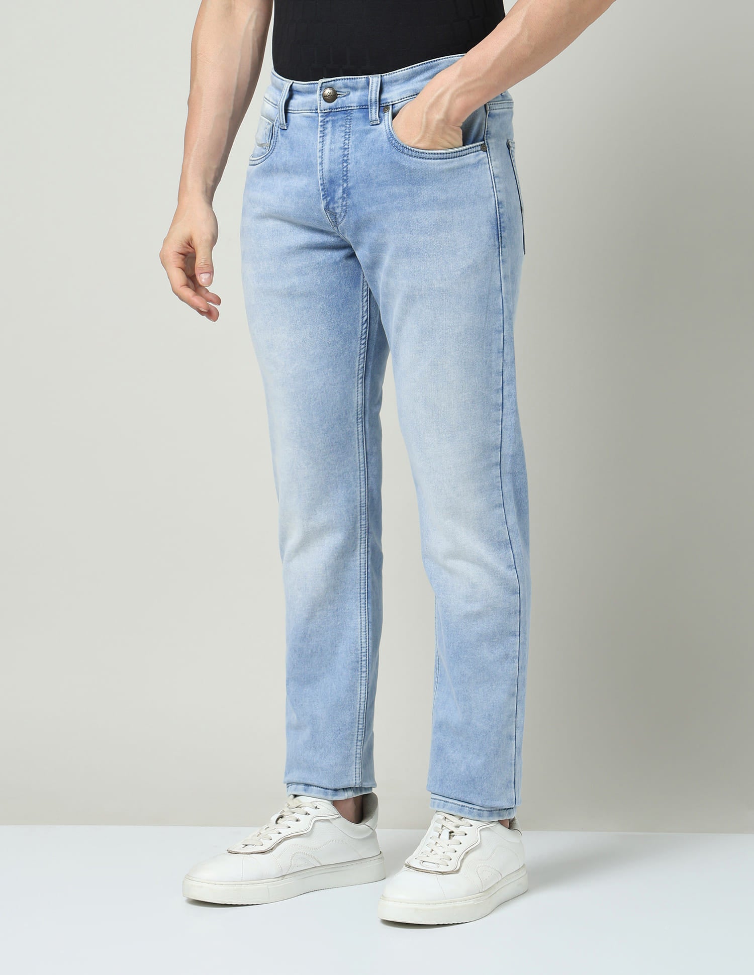 All Day Essential Slim Fit Mid-Rise Stone Wash Jeans