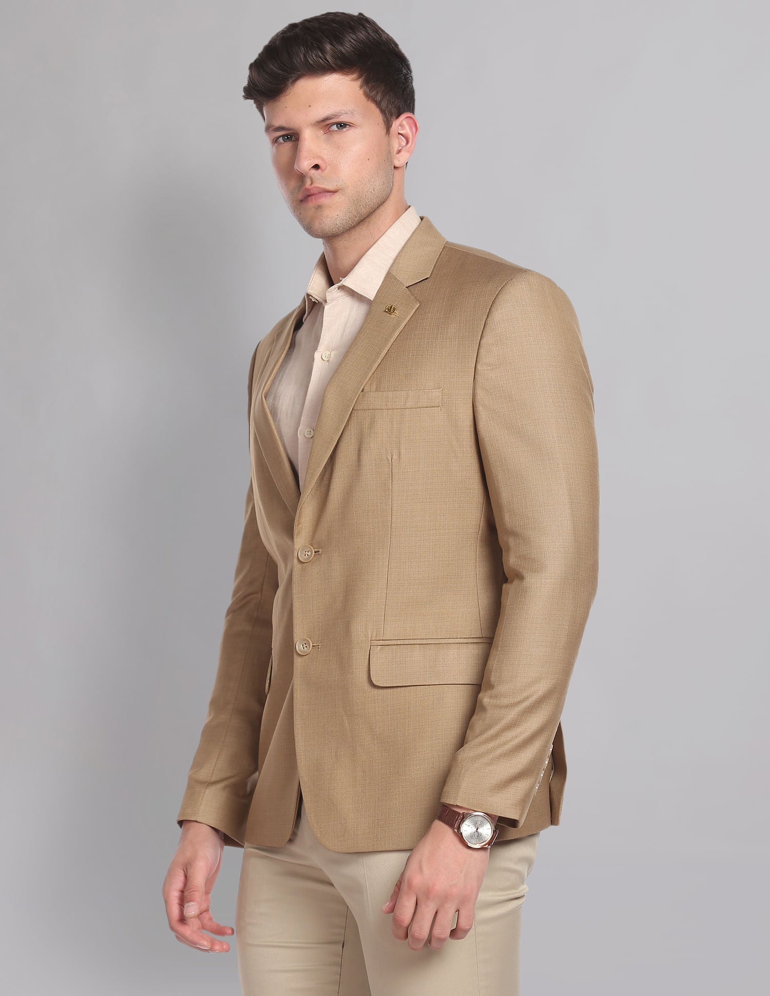 Twill Weave Abstract Pattern Formal Blazer