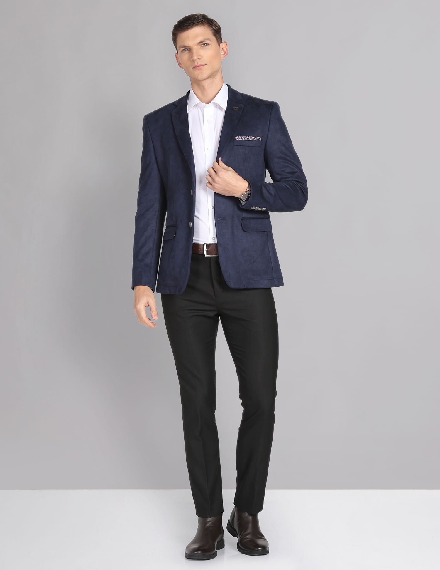 Style Vault Solid Performix Knit Blazer