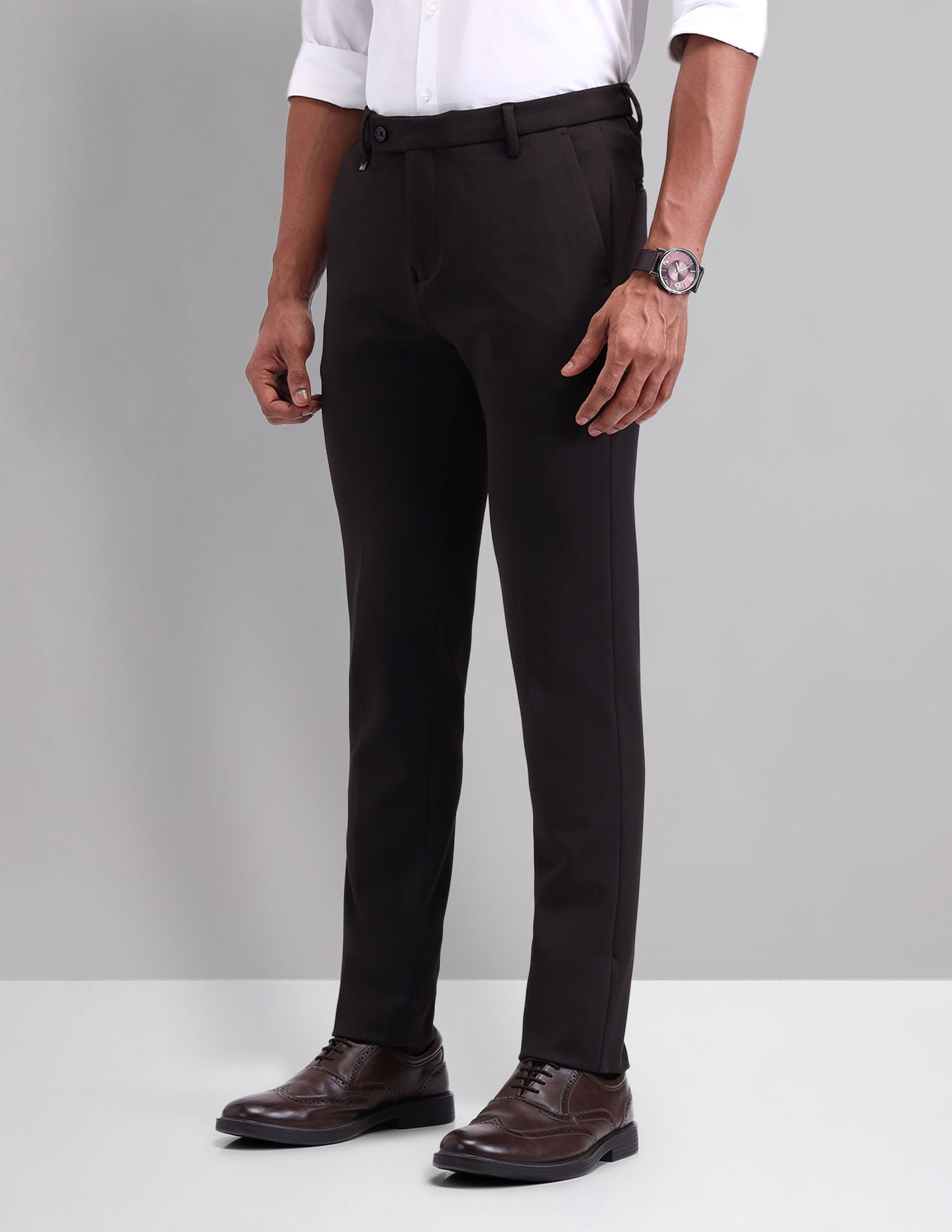 Office Classic Regular Fit Solid Trousers