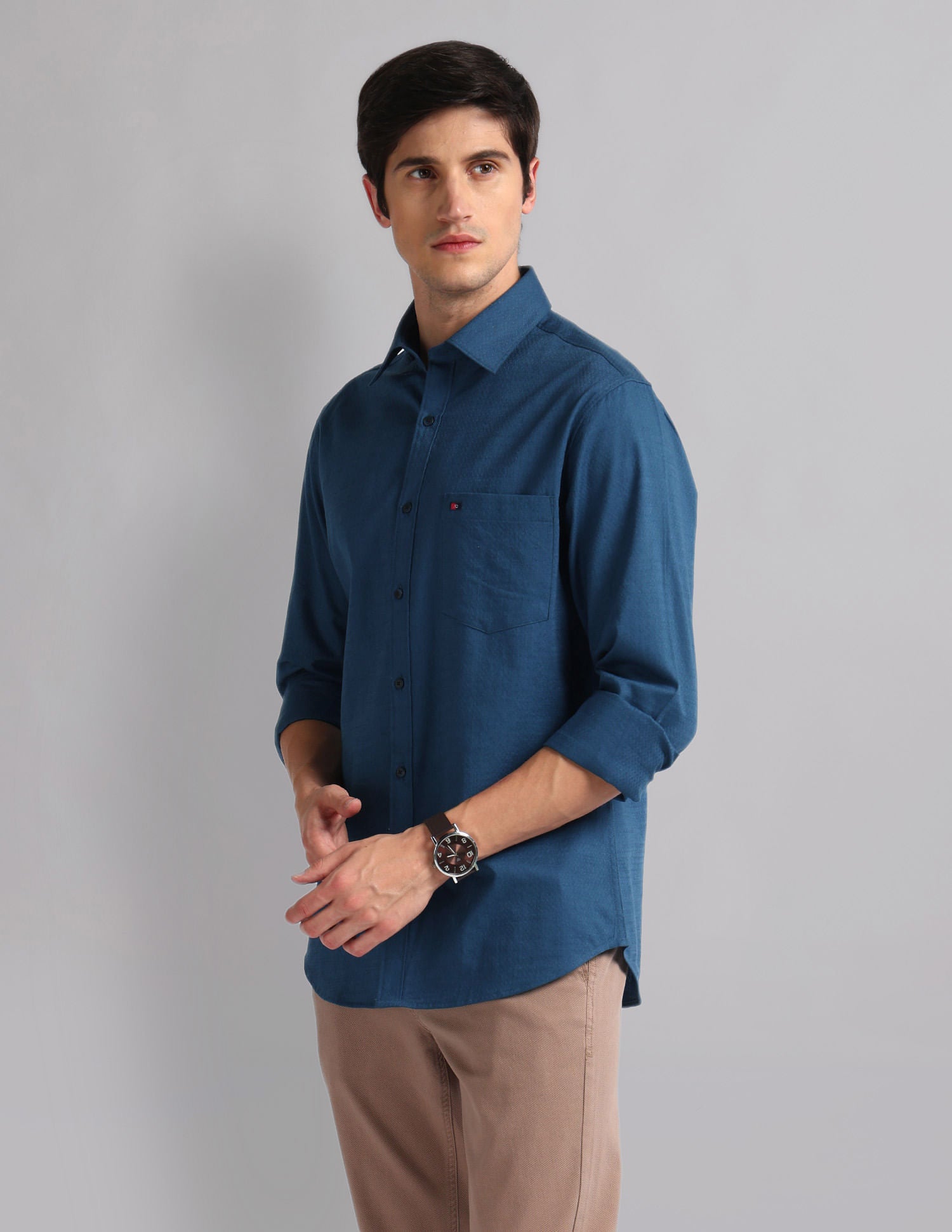 Geometric Patterned Slim Fit Shirt-4