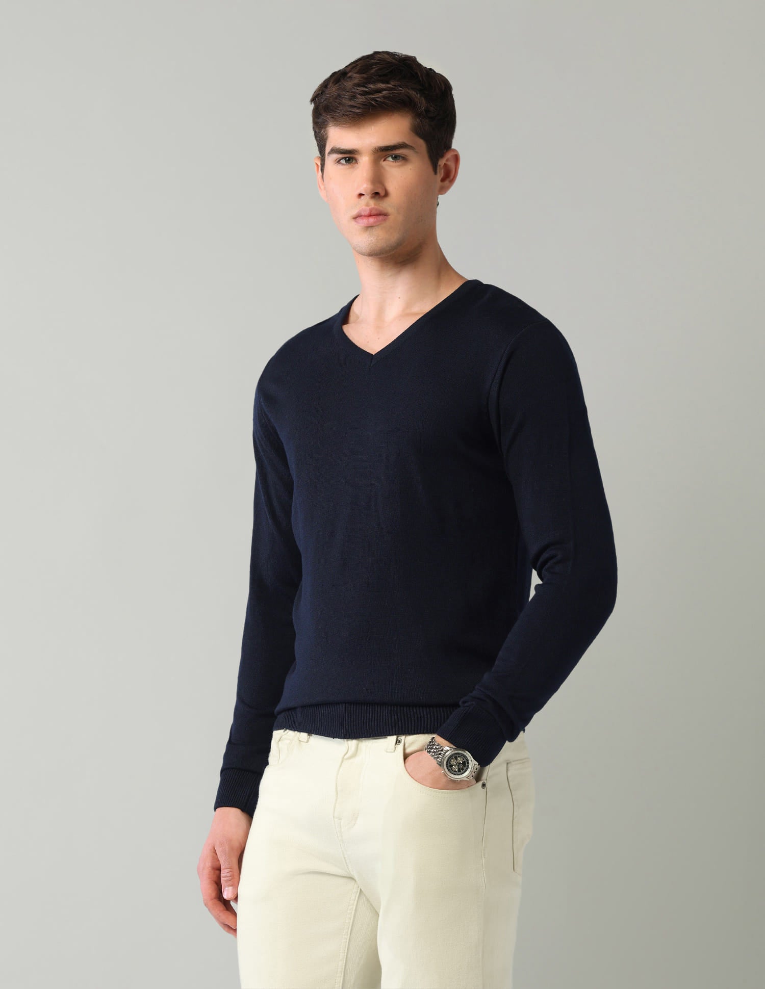 Solid Mens Sweater