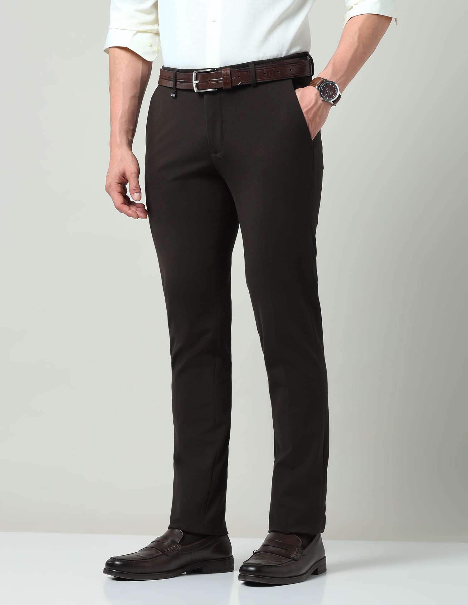 Solid Regular Fit Trousers