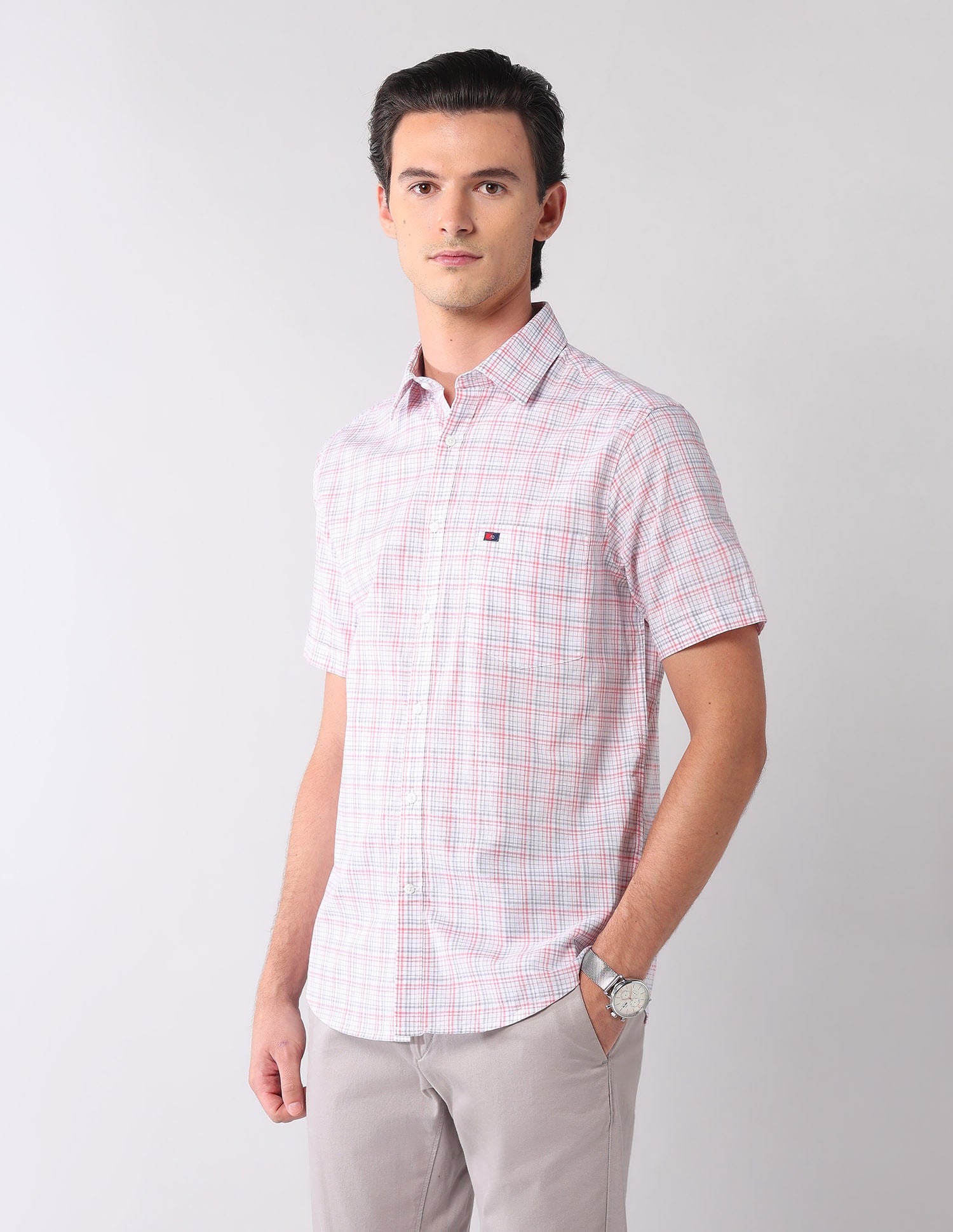 City Chronicles Modern Slim Fit Tartan Checked Shirt
