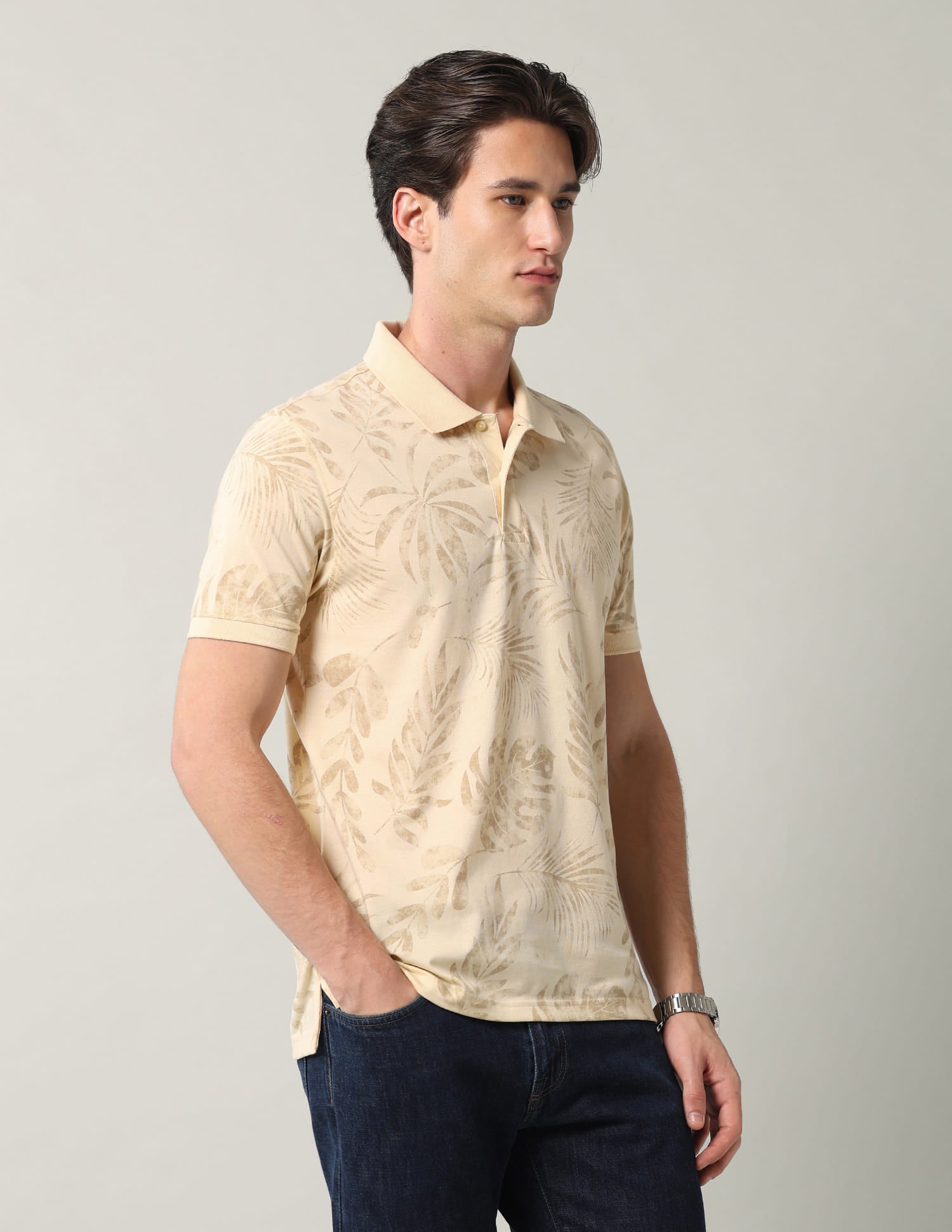 Tropical Printed Polo Shirt
