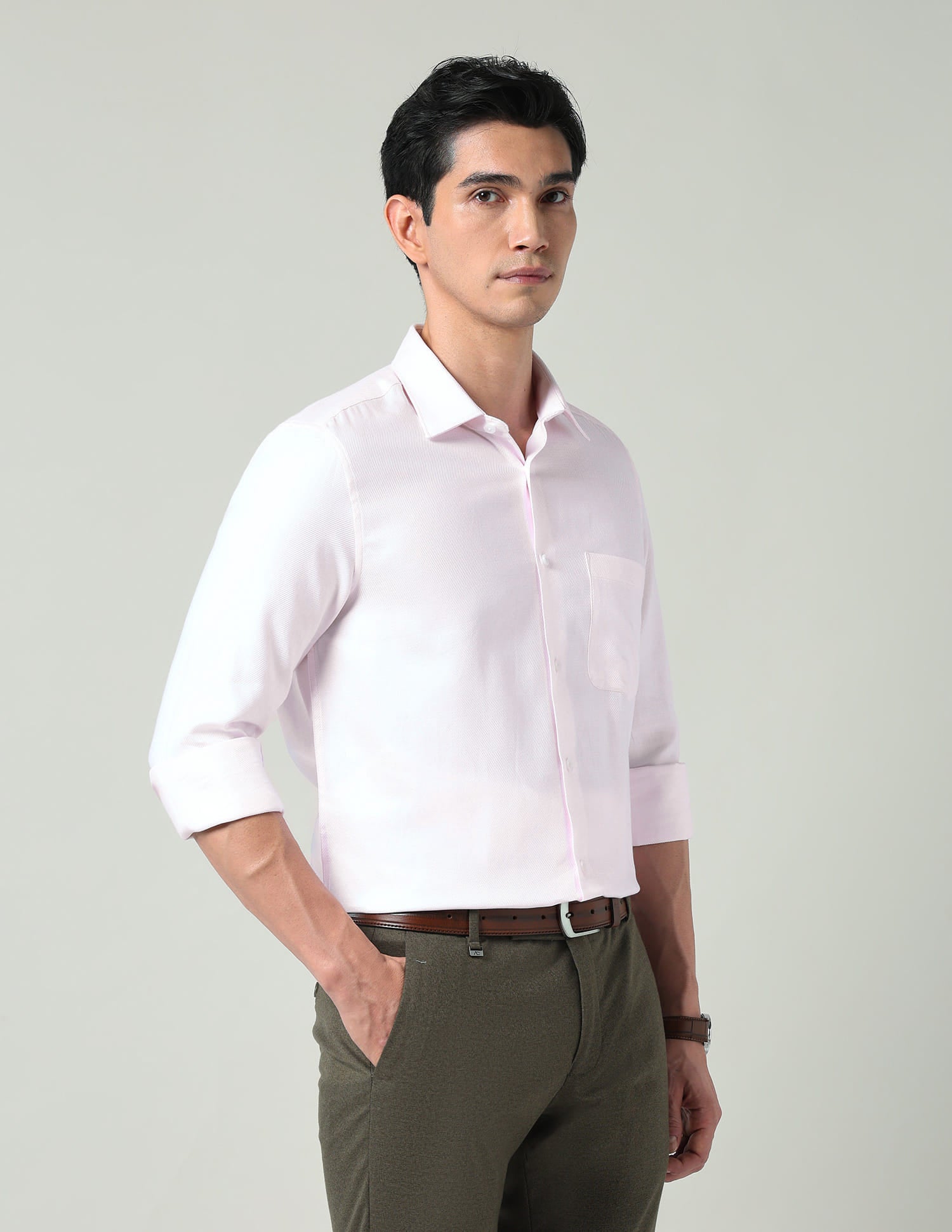 Everyday Luxe Solid Twill Regular Fit Shirt