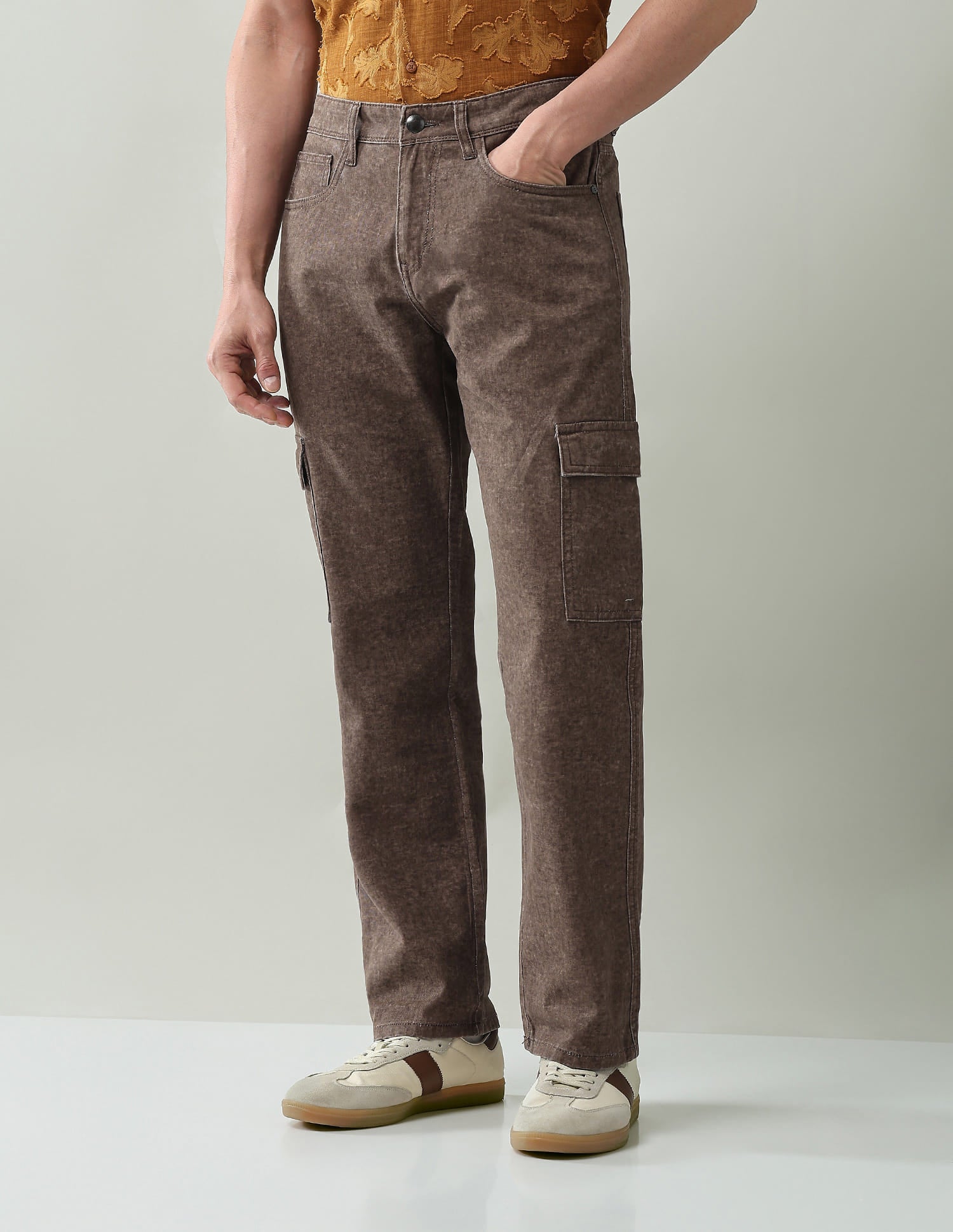 Textured Comfort Fit Cargos