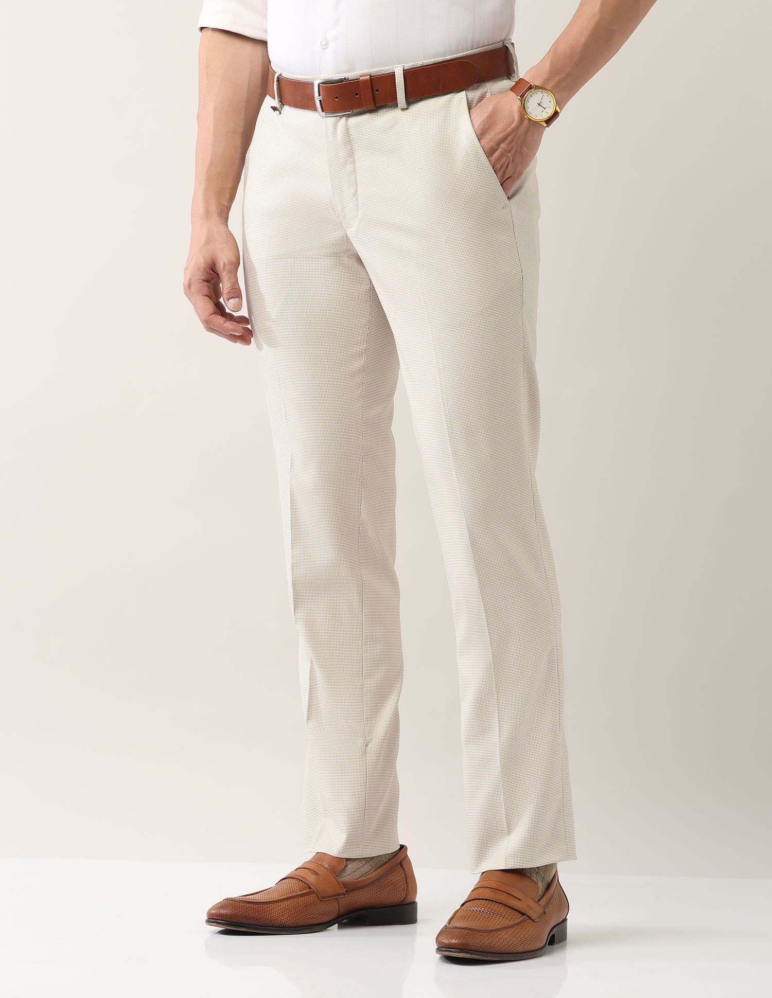 Everyday Wear Slim Fit Smart Flex Formal Trousers