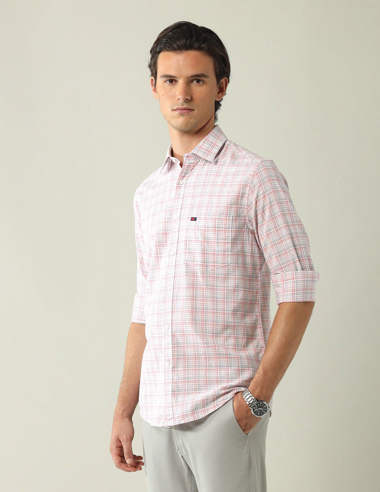 City Chronicles Modern Slim Fit Tartan Checked Shirt