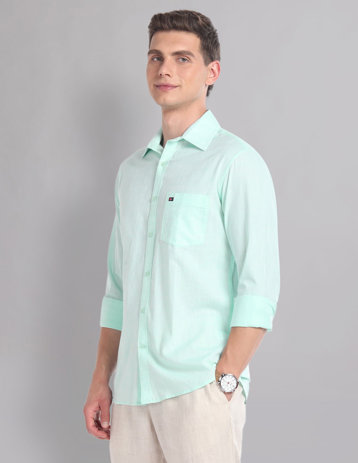 Playfully Patterned Slim Fit Summer Shirt