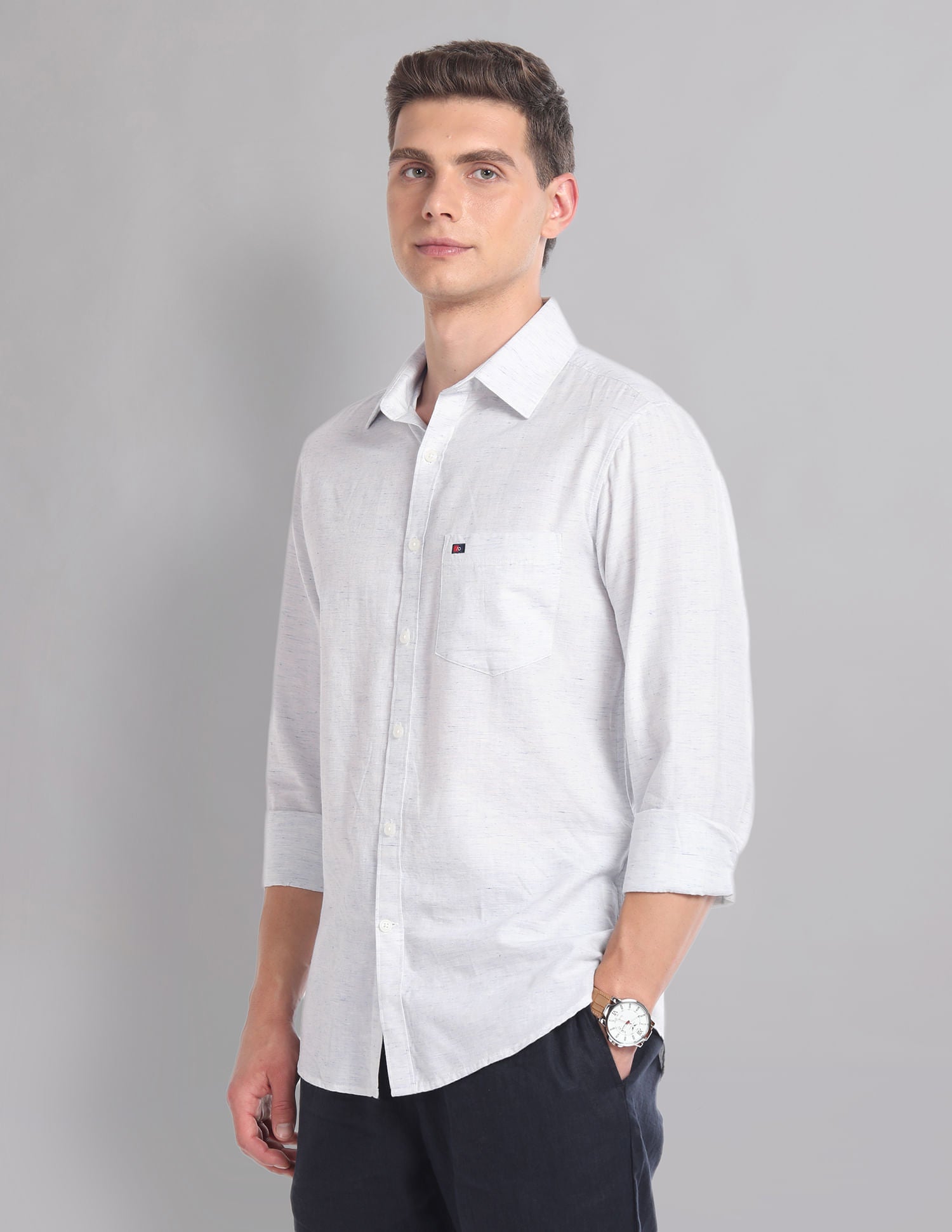 Urban Drift Modern Slim Fit Heathered Summer Shirt