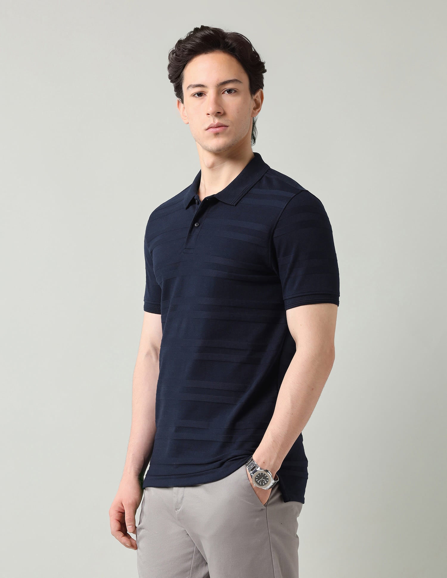 Horizontal Striped Regular Fit Polo Shirt