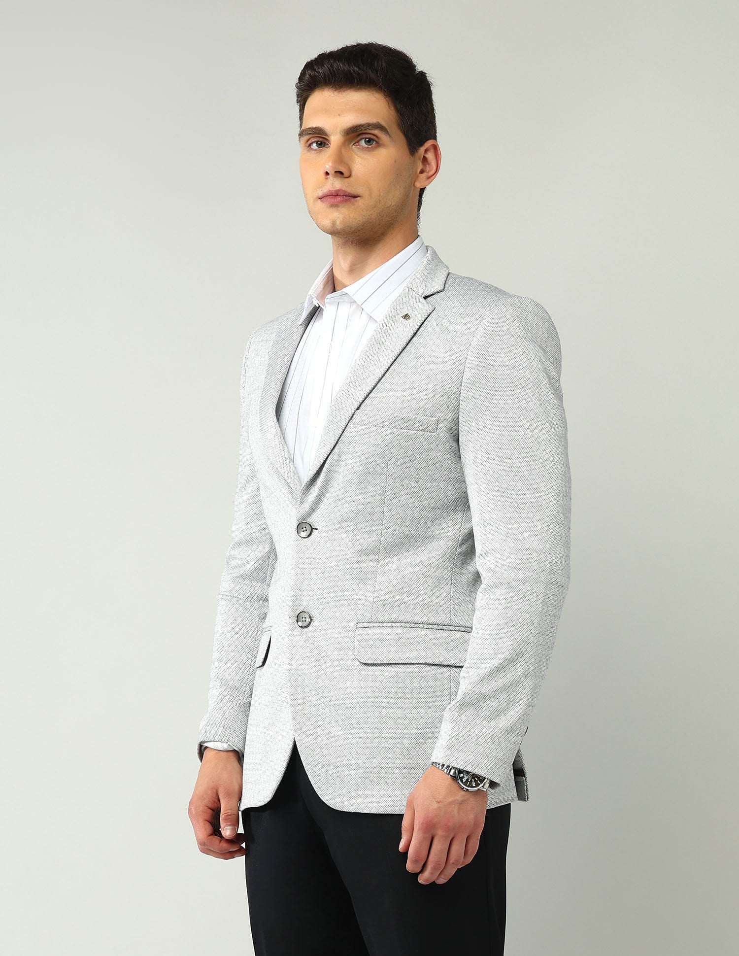 Office-Powered Tailored Fit Textured Blazer