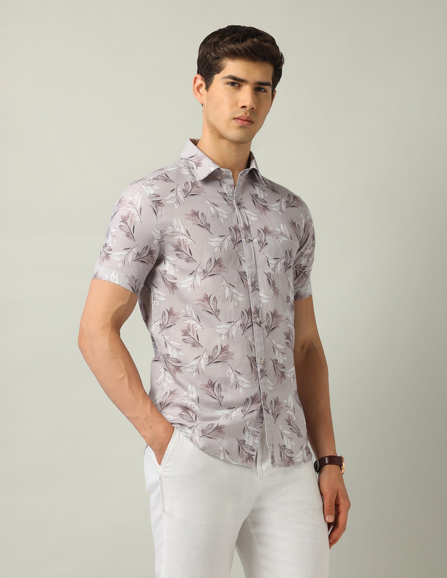 Floral Printed Modern Slim Fit Shirt