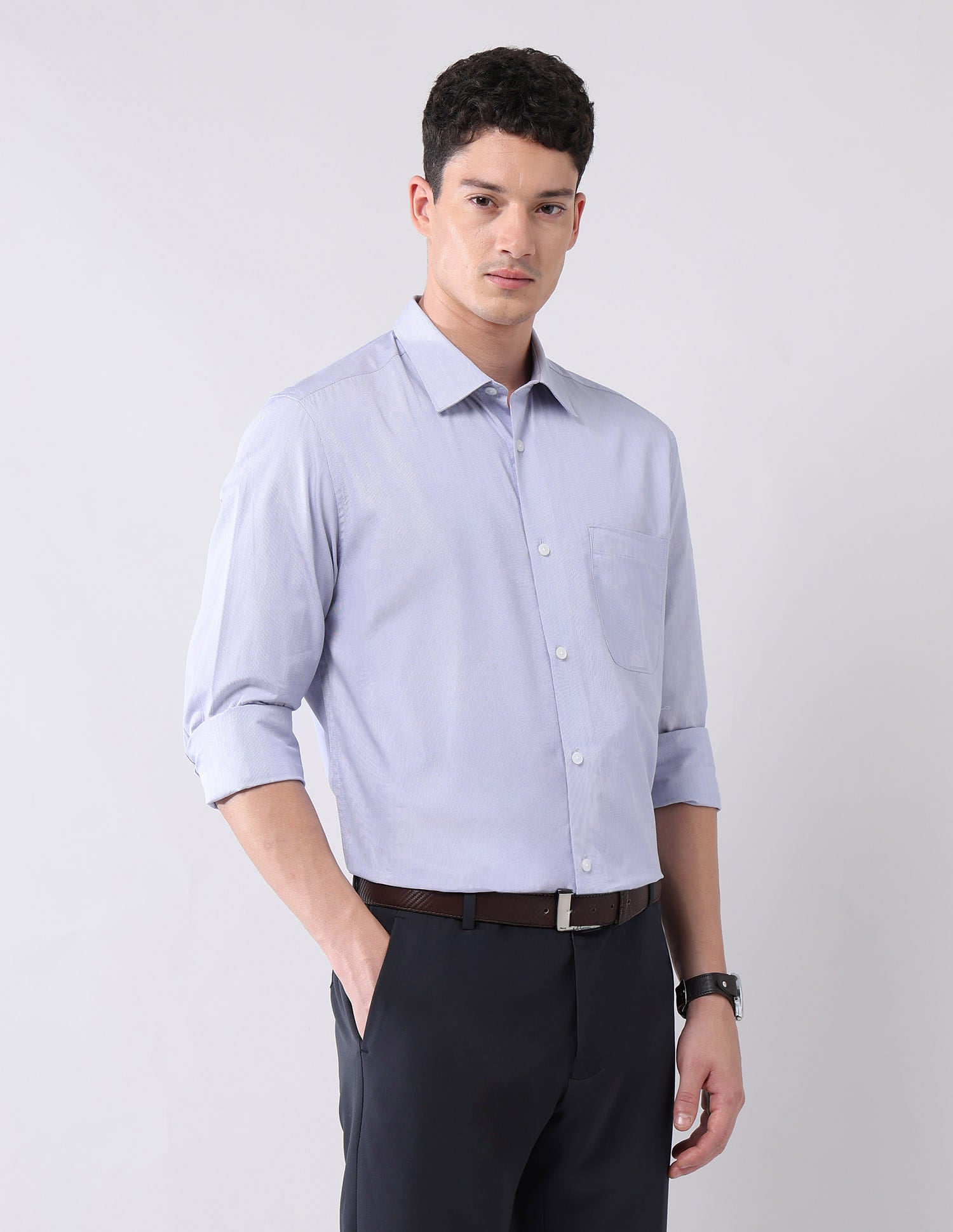Wardrobe-Coded Regular Fit Vertical Striped Shirt