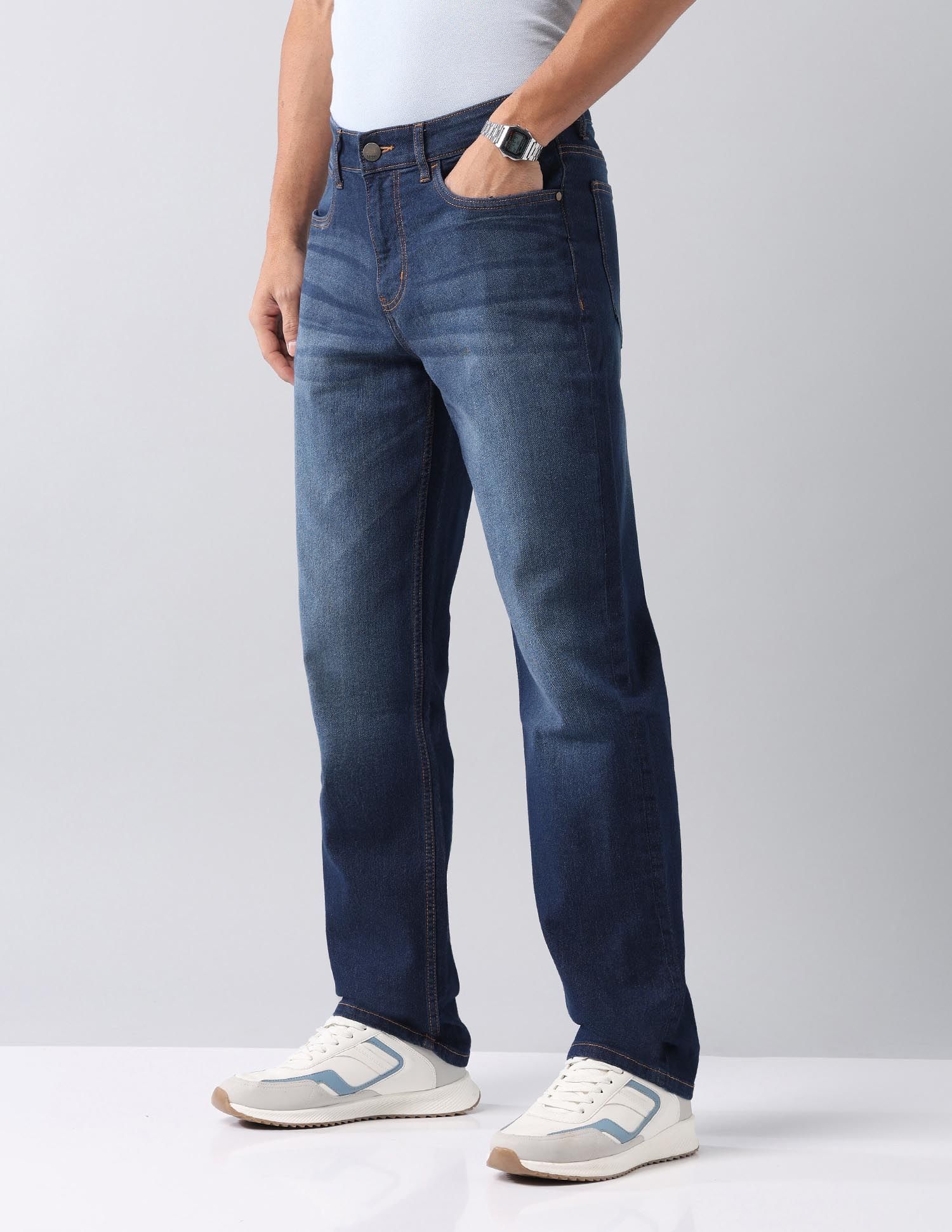 Rugged And Relaxed Fit Mid Rise Jeans