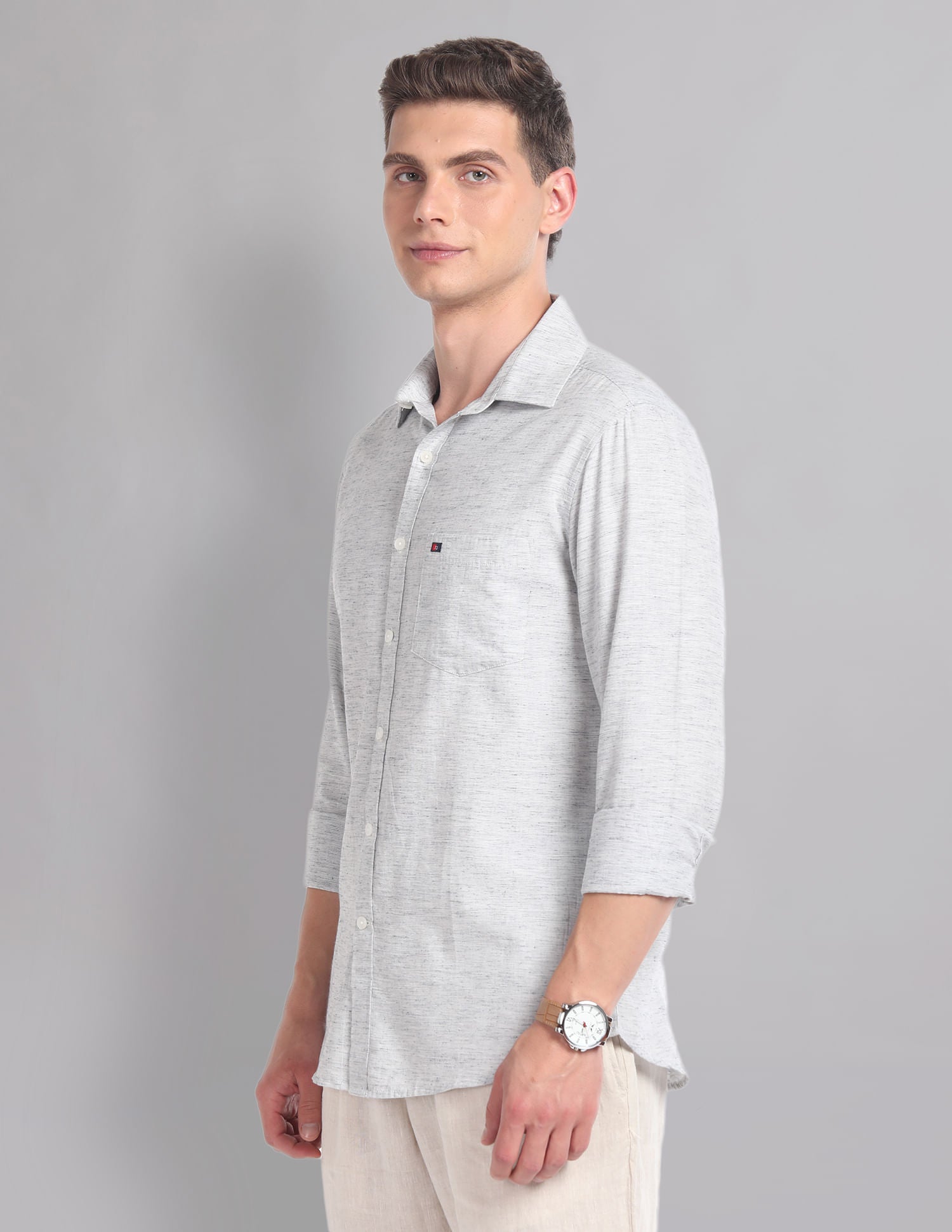 Urban Drift Modern Slim Fit Heathered Summer Shirt