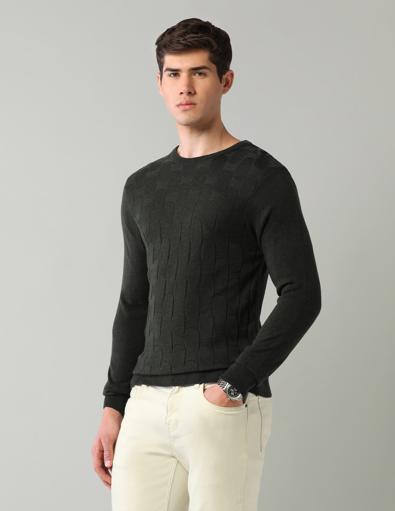Geometric-Patterned-Regular-Fit-Sweater