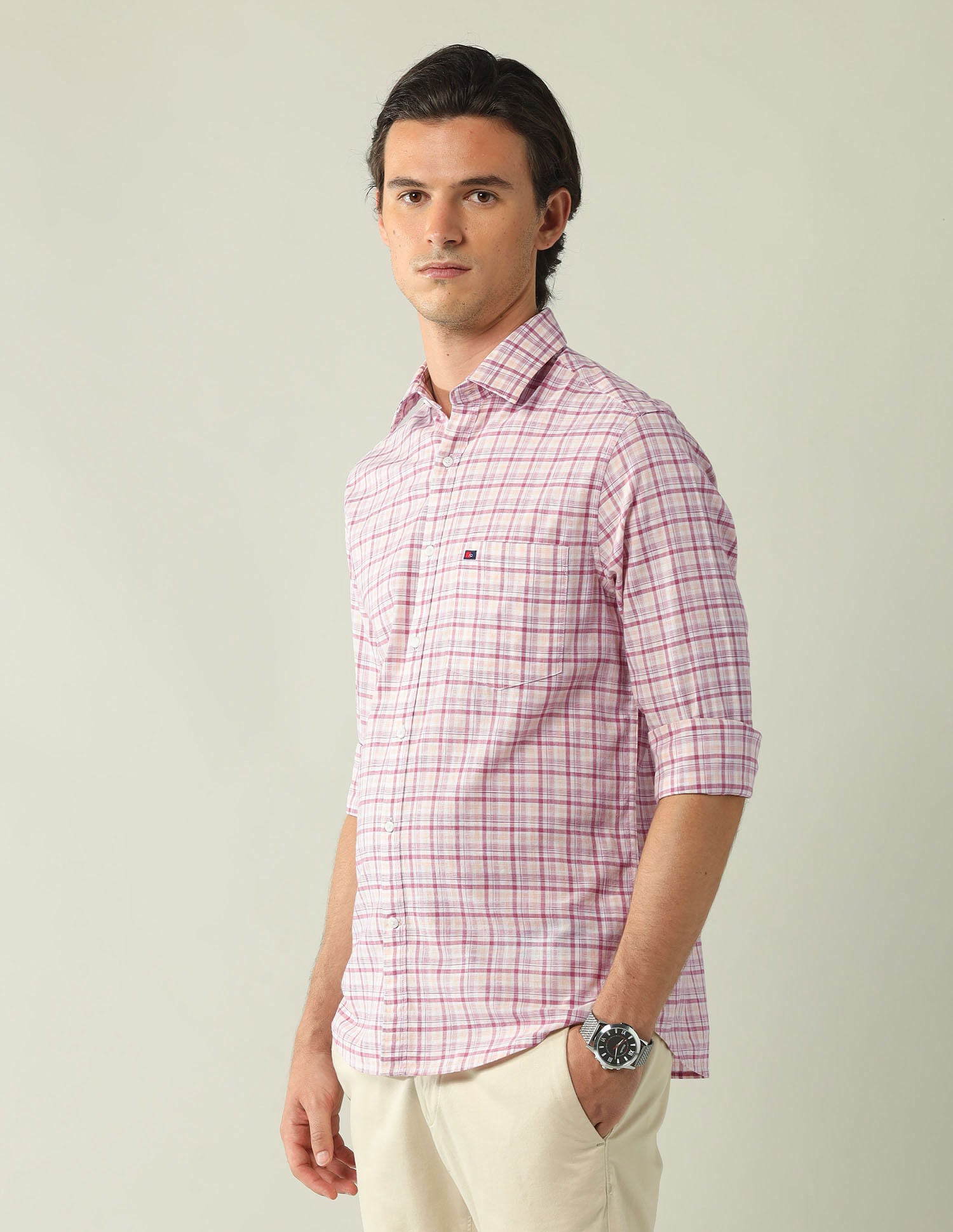 City Chronicles Modern Slim Fit Tartan Checked Shirt