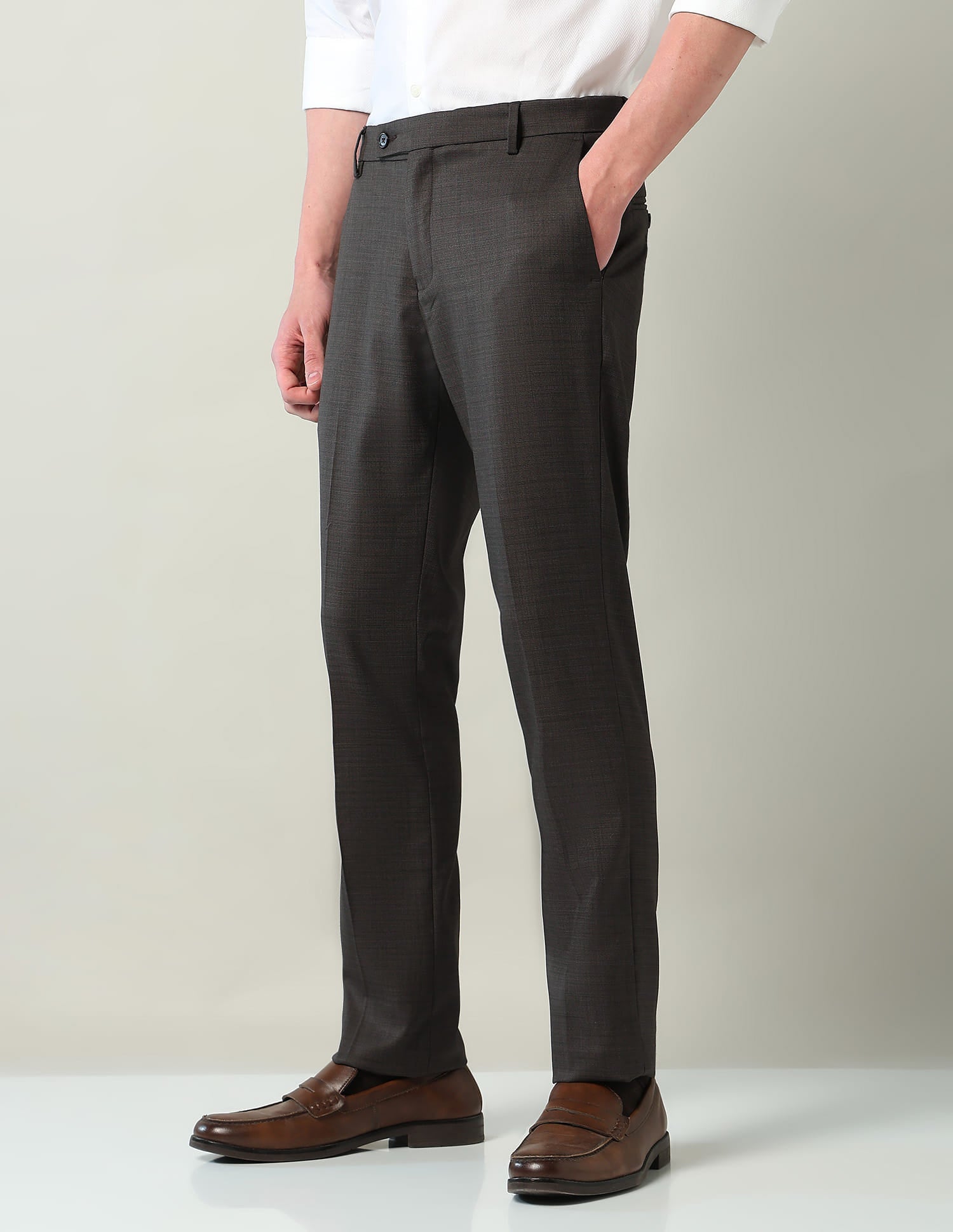 Mid Rise Regular Fit Formal Trousers