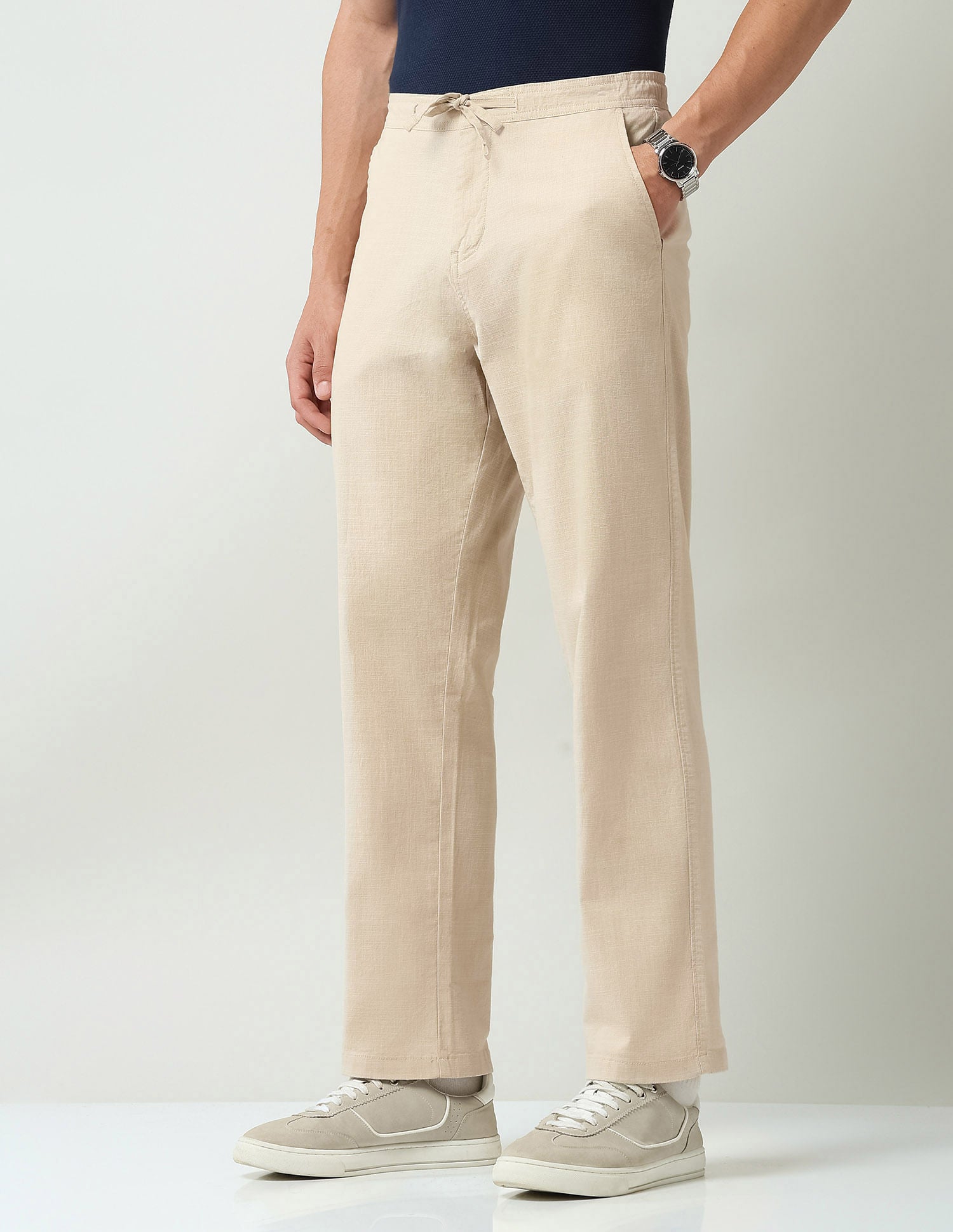 Work Essential mid Rise Regular Fit Trousers