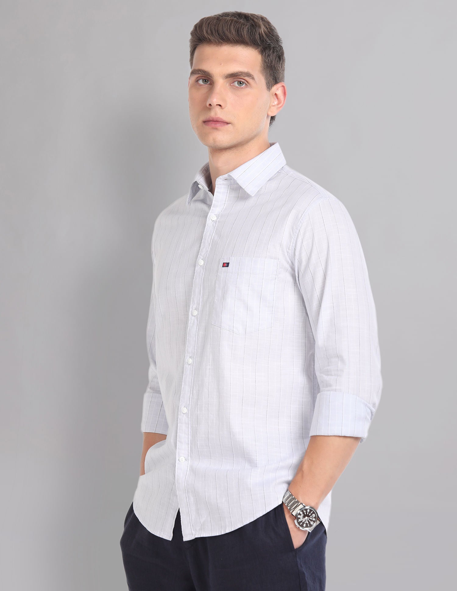 Regular & Vertical Stripe Pure Cotton Summer Shirt