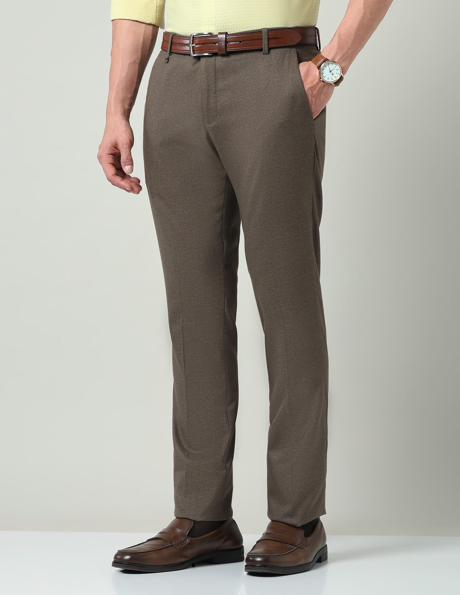 Solid Twill Regular Fit Trousers